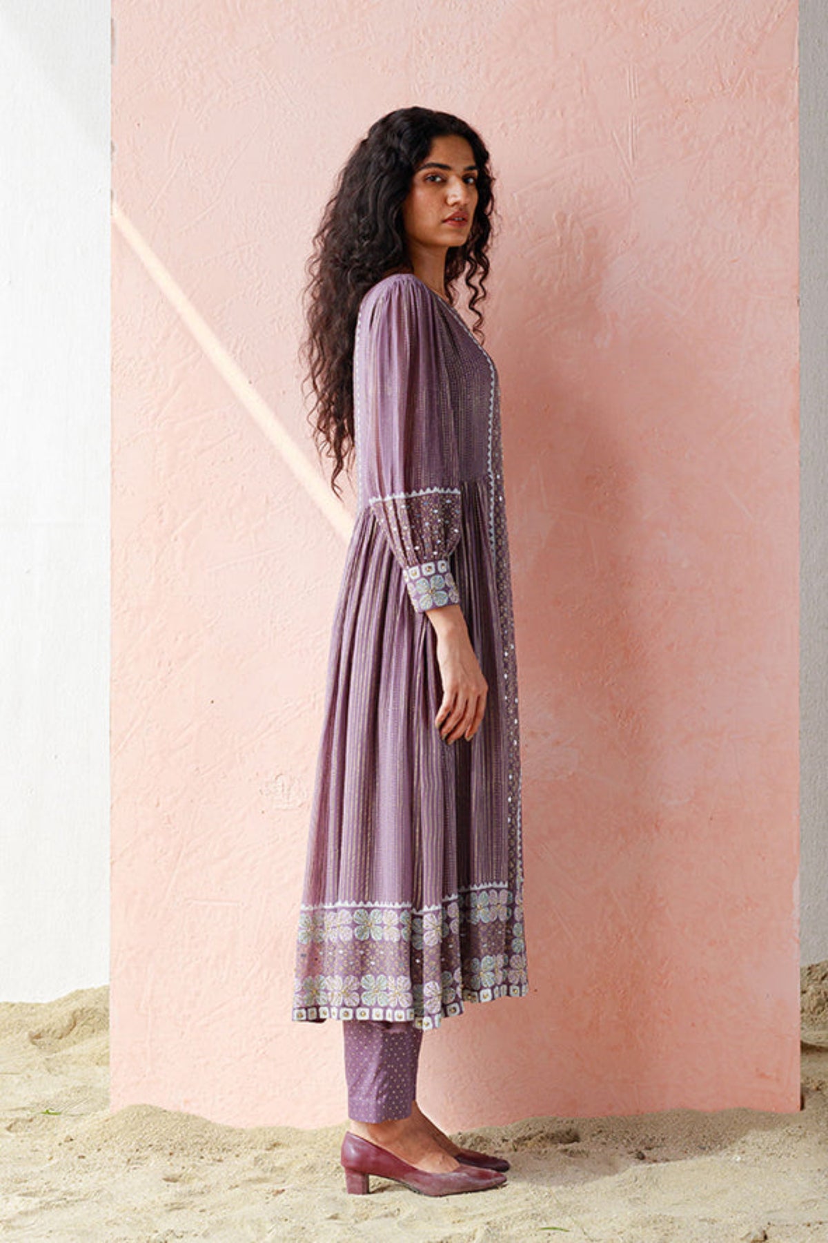 Mauve narin kurta trouser set