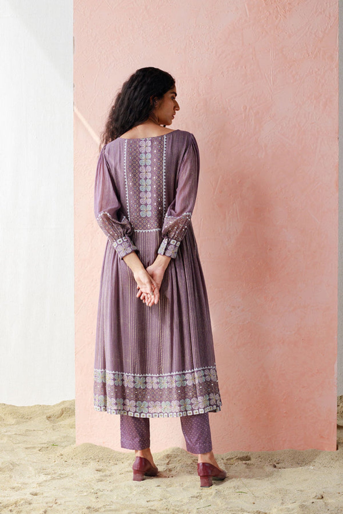 Mauve narin kurta trouser set