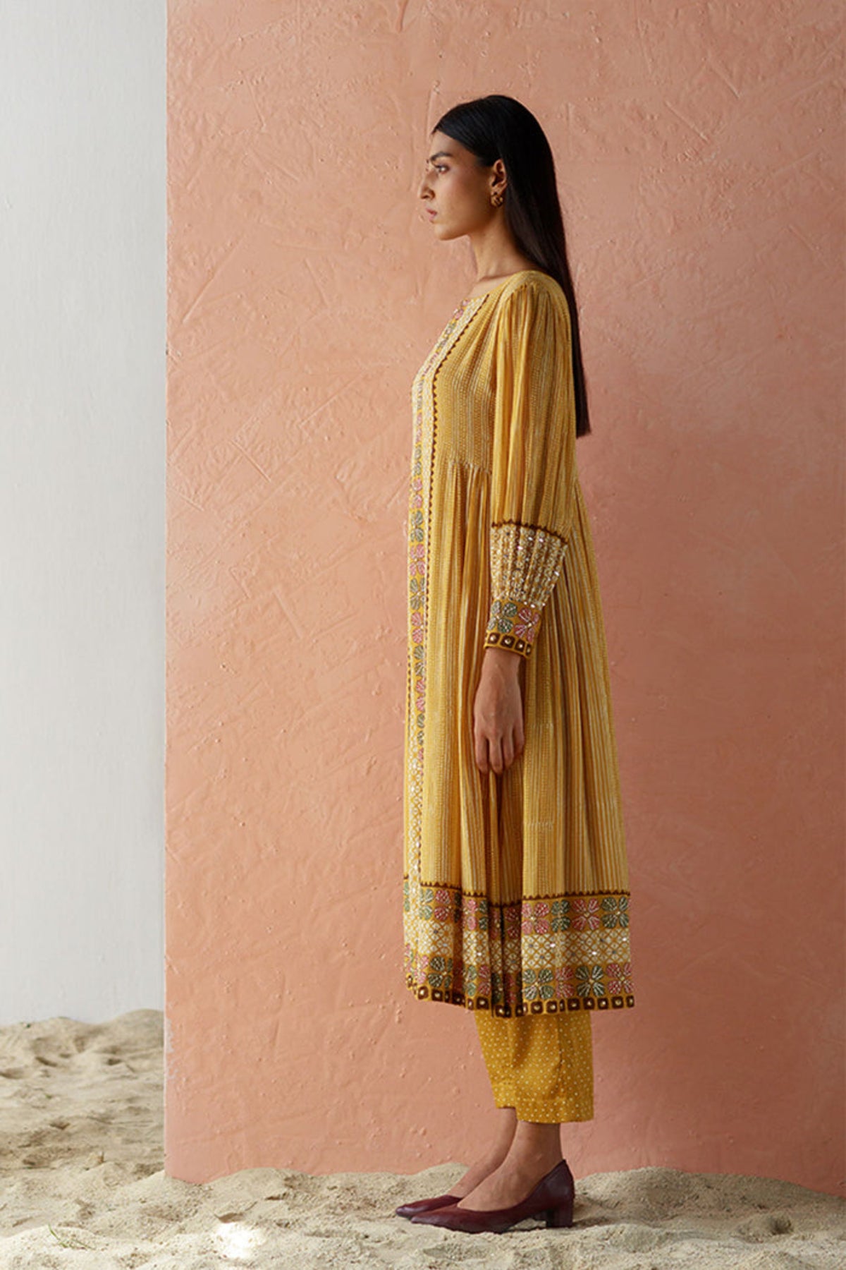 Ochre narin kurta trouser set