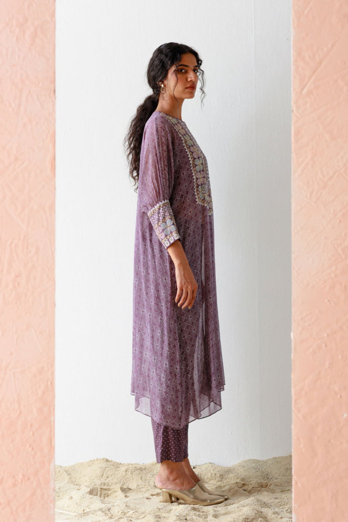 Mauve isil kurta set