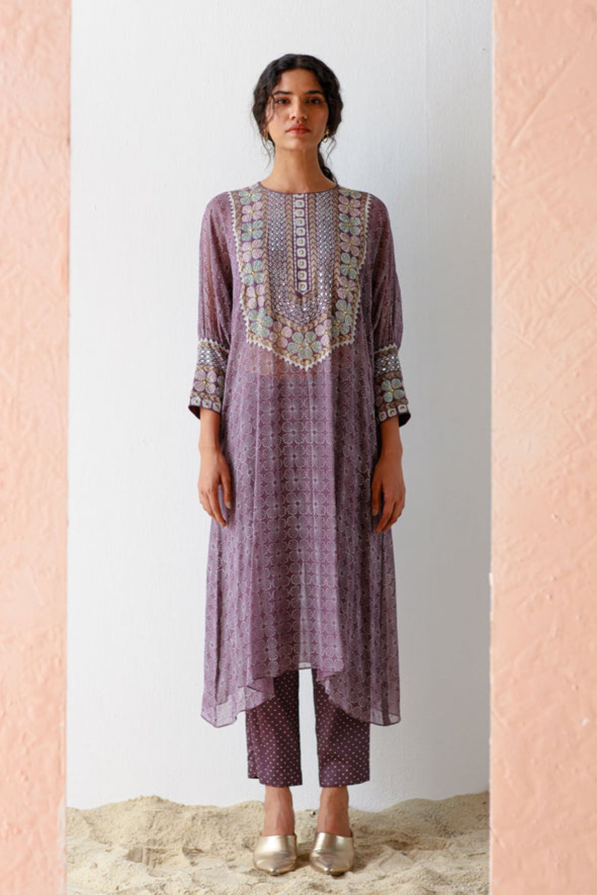 Mauve isil kurta set