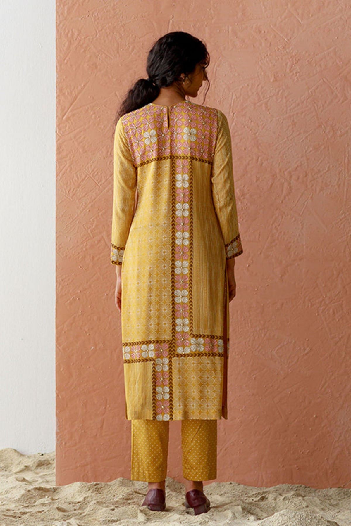 Ochre nehir kurta trouser set