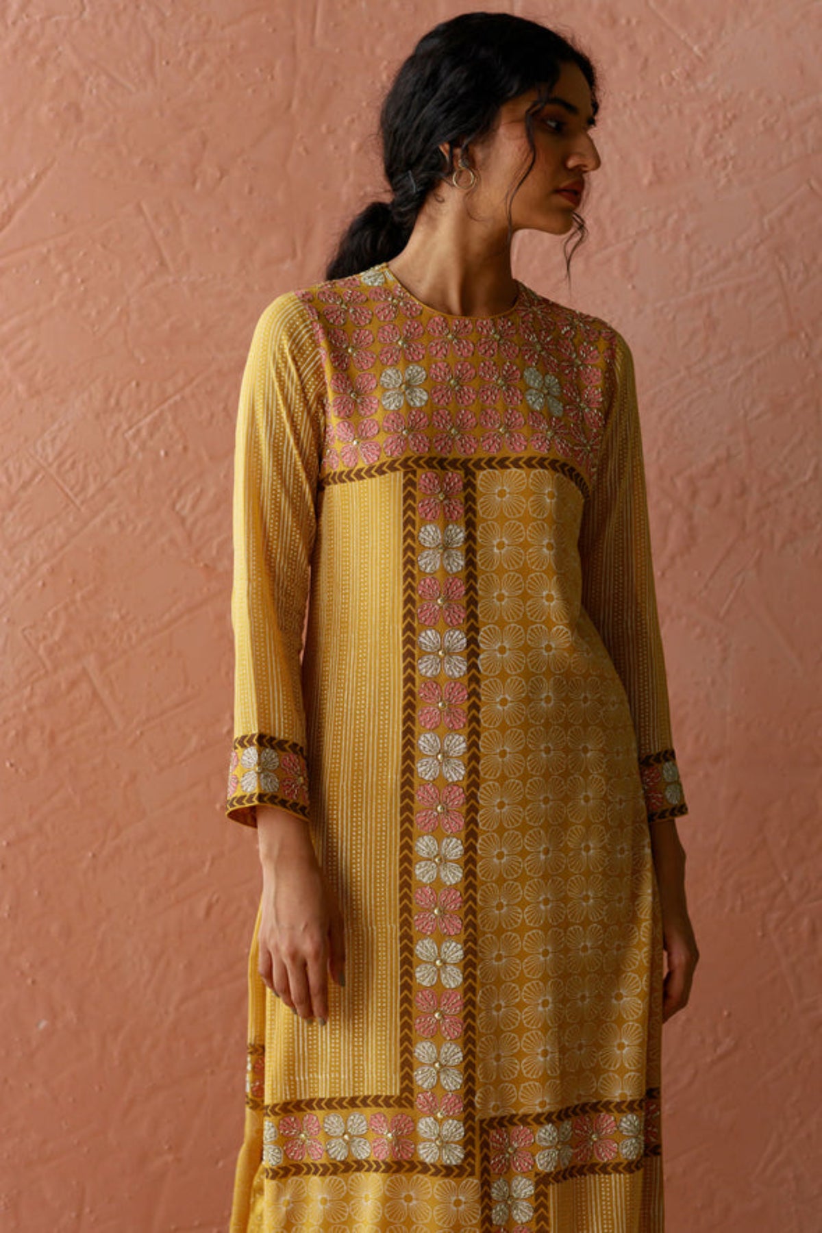 Ochre nehir kurta trouser set