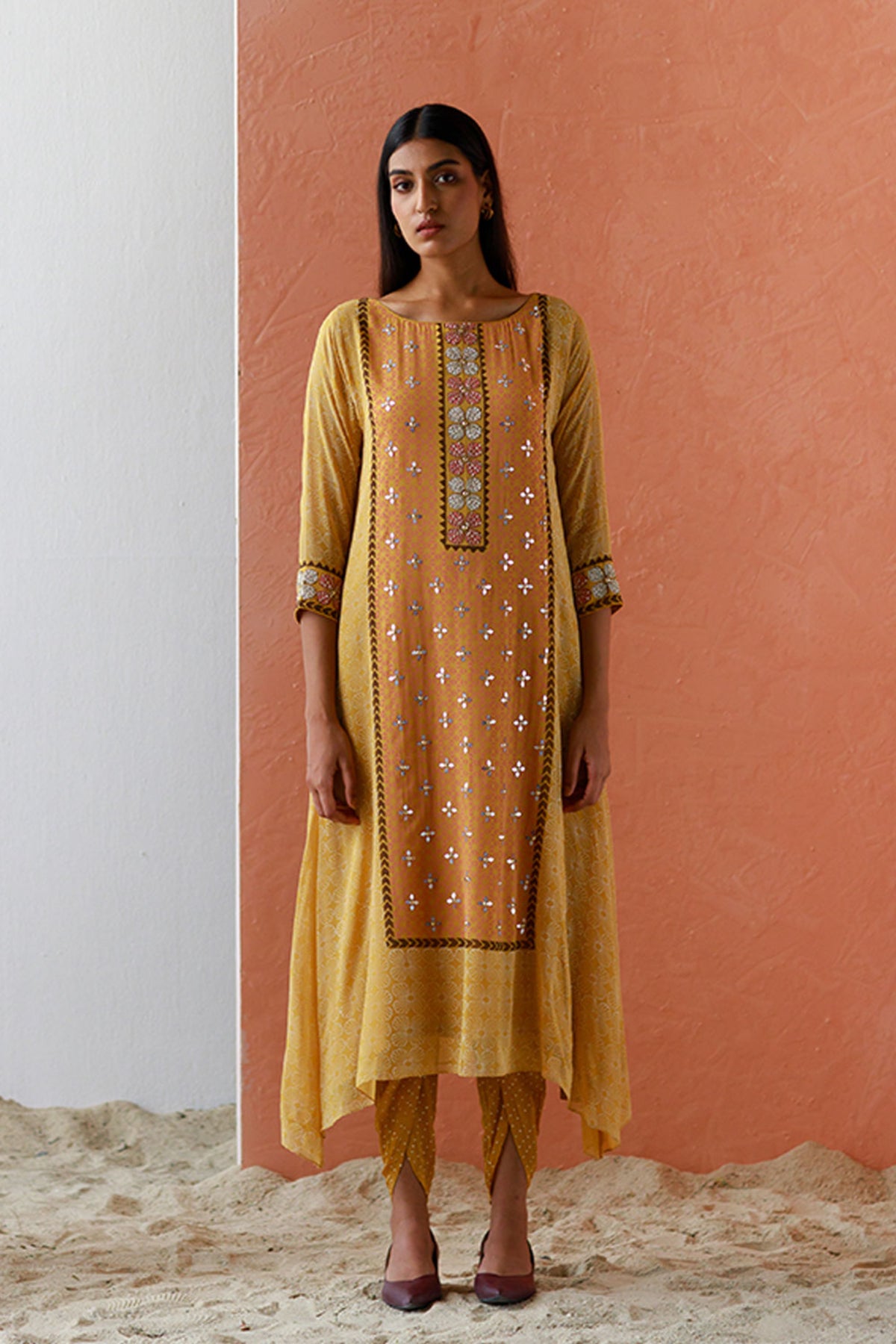 Ochre esma kurta trouser set