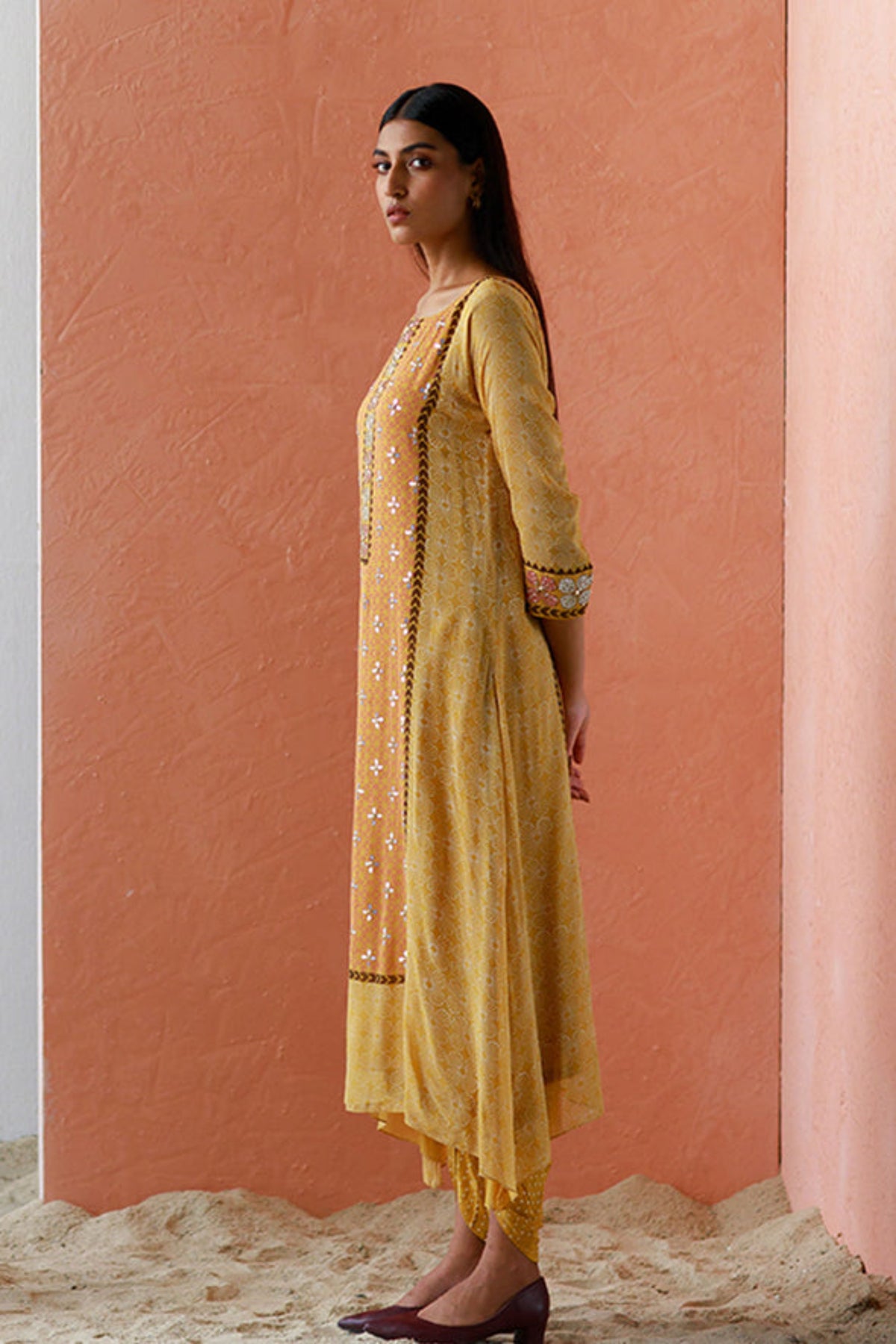 Ochre esma kurta trouser set