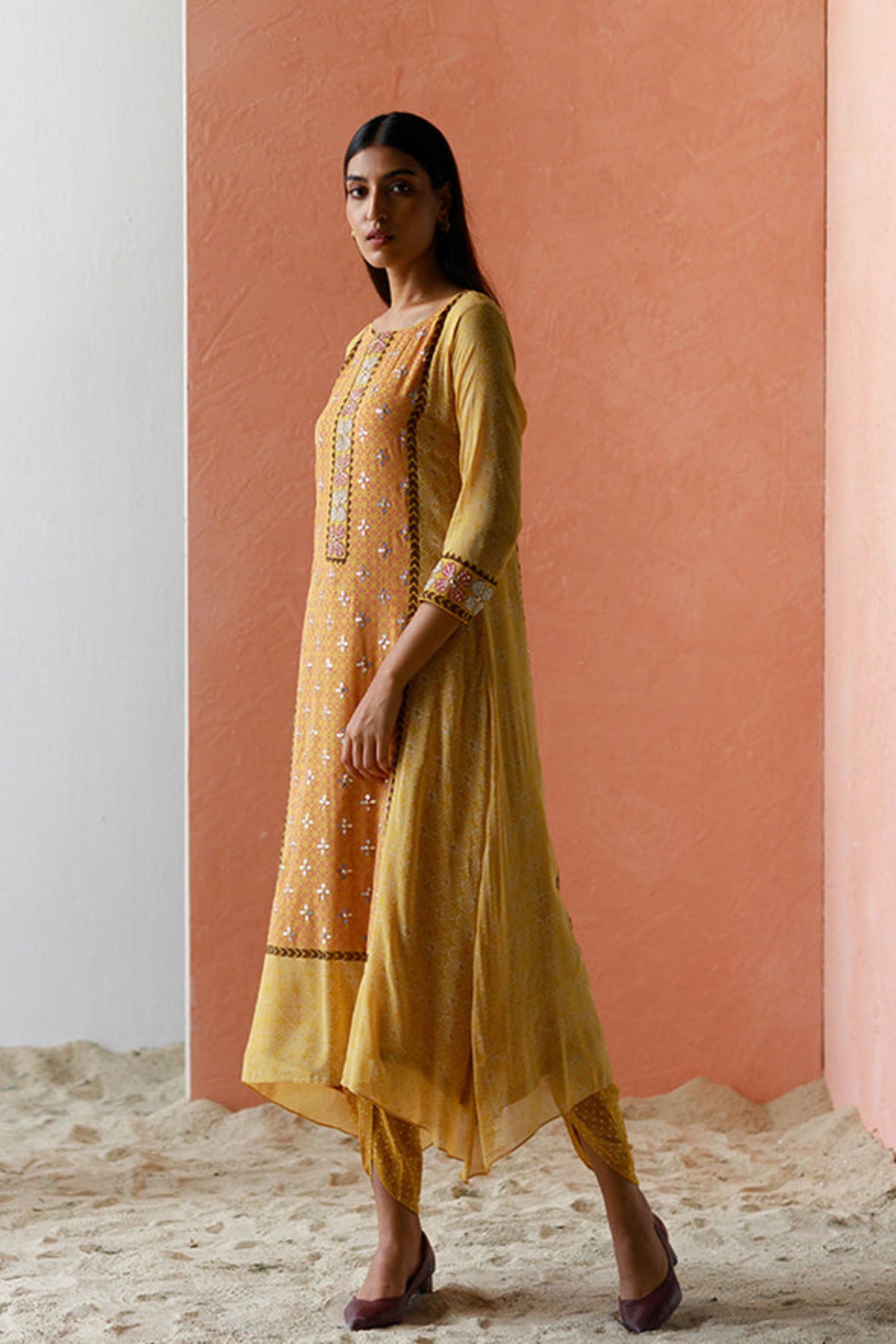 Ochre esma kurta trouser set