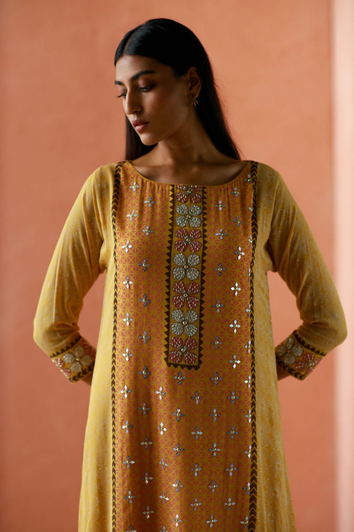 Ochre esma kurta trouser set