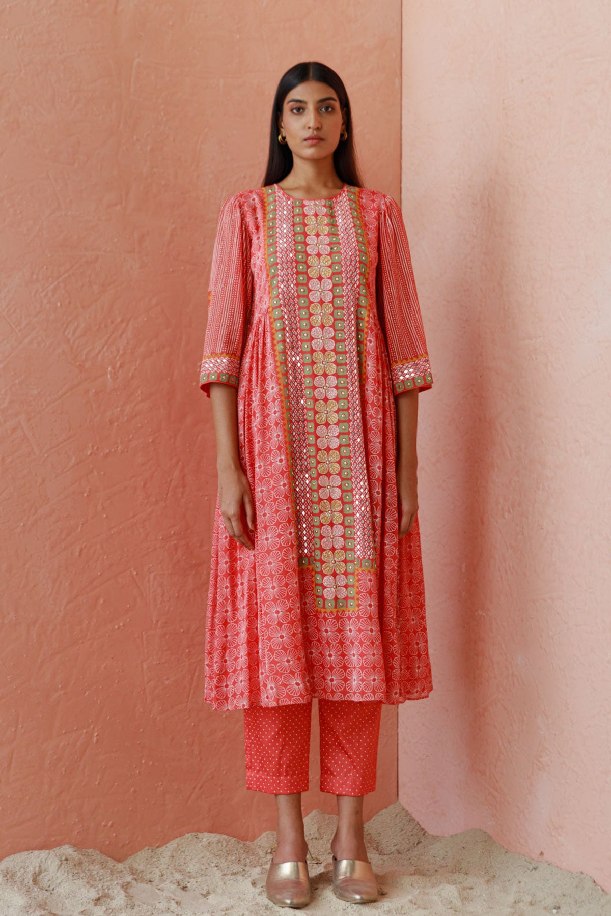 Rust aylin kurta trouser set