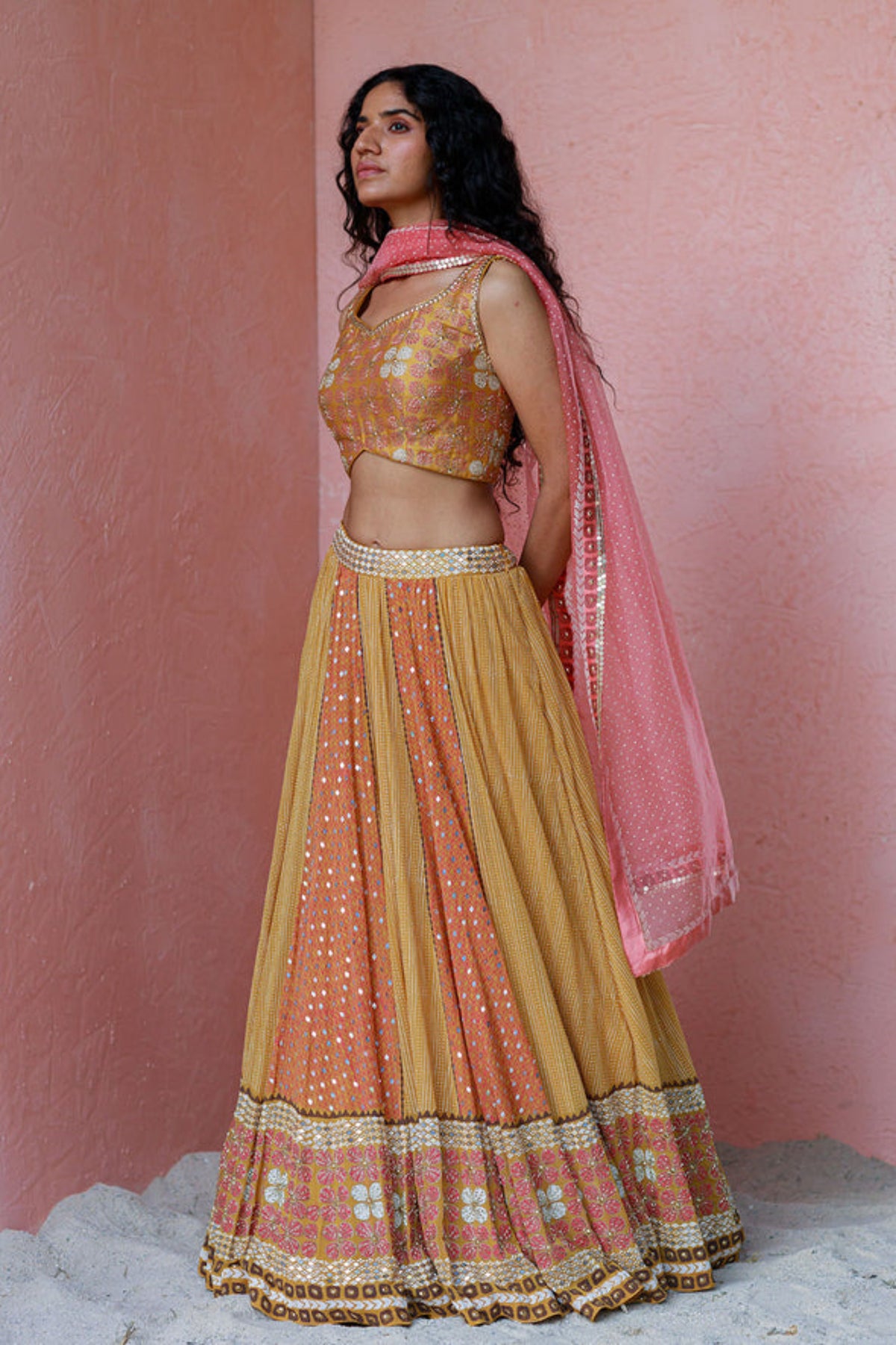 Ochre ahmet lehenga set