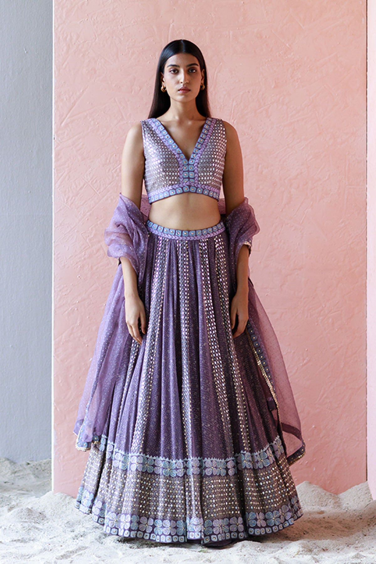 Mauve miray lehenga set