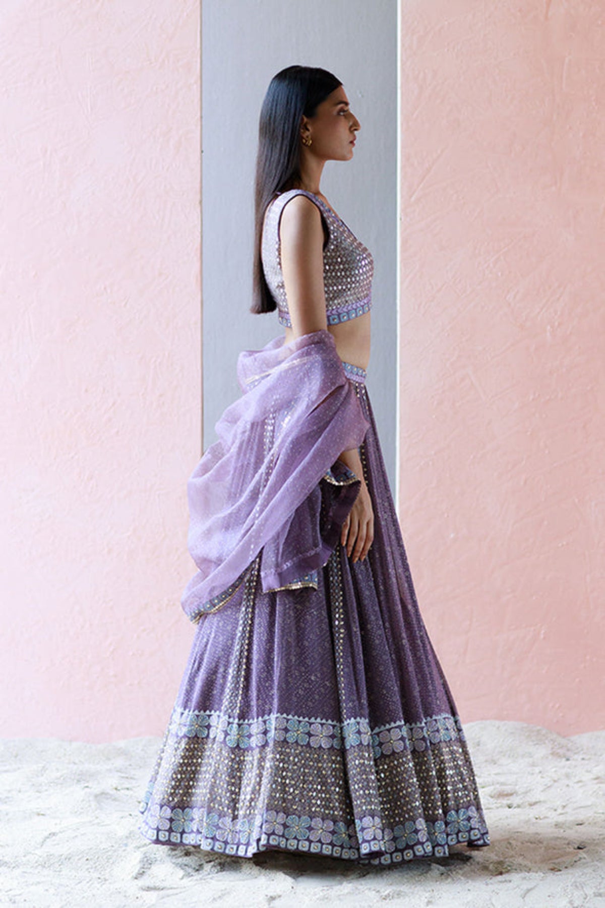 Mauve miray lehenga set