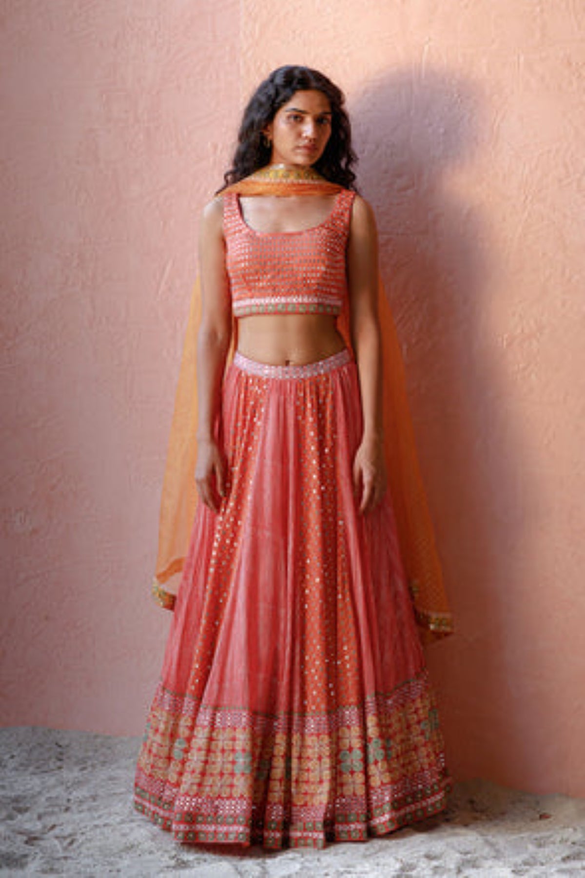 Rust ahmet lehenga set