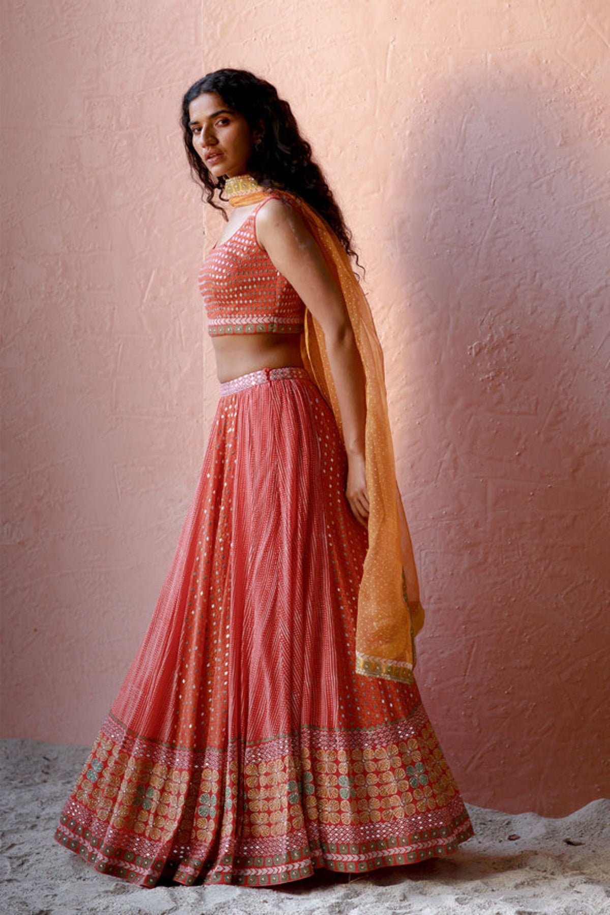 Rust ahmet lehenga set