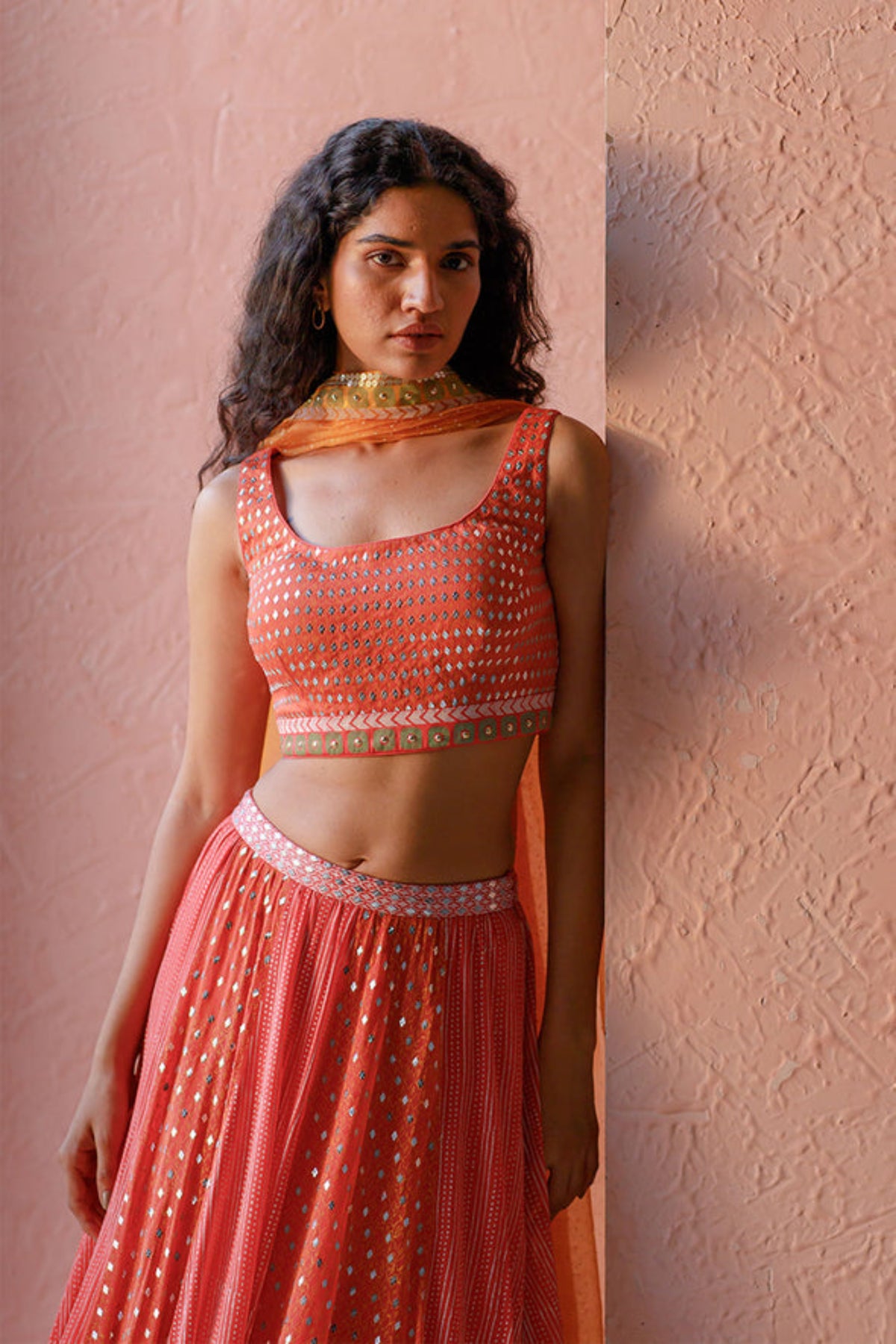 Rust ahmet lehenga set