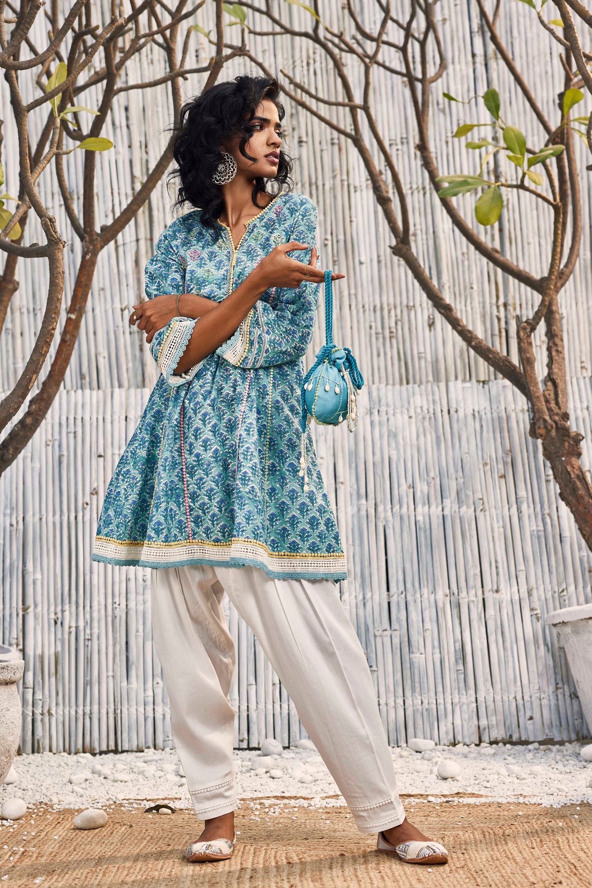 Block Print Short Kurta Set