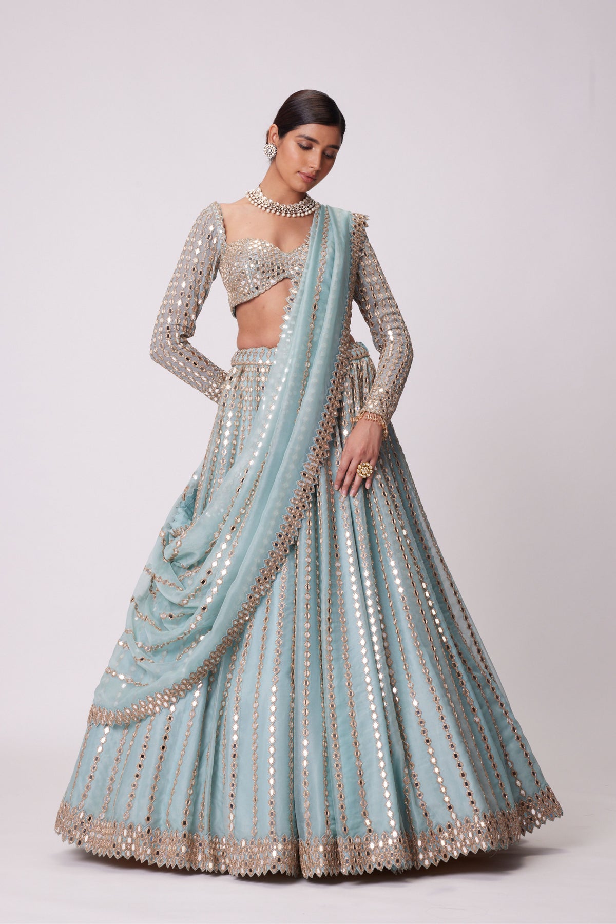 Powder Blue Lehenga Set