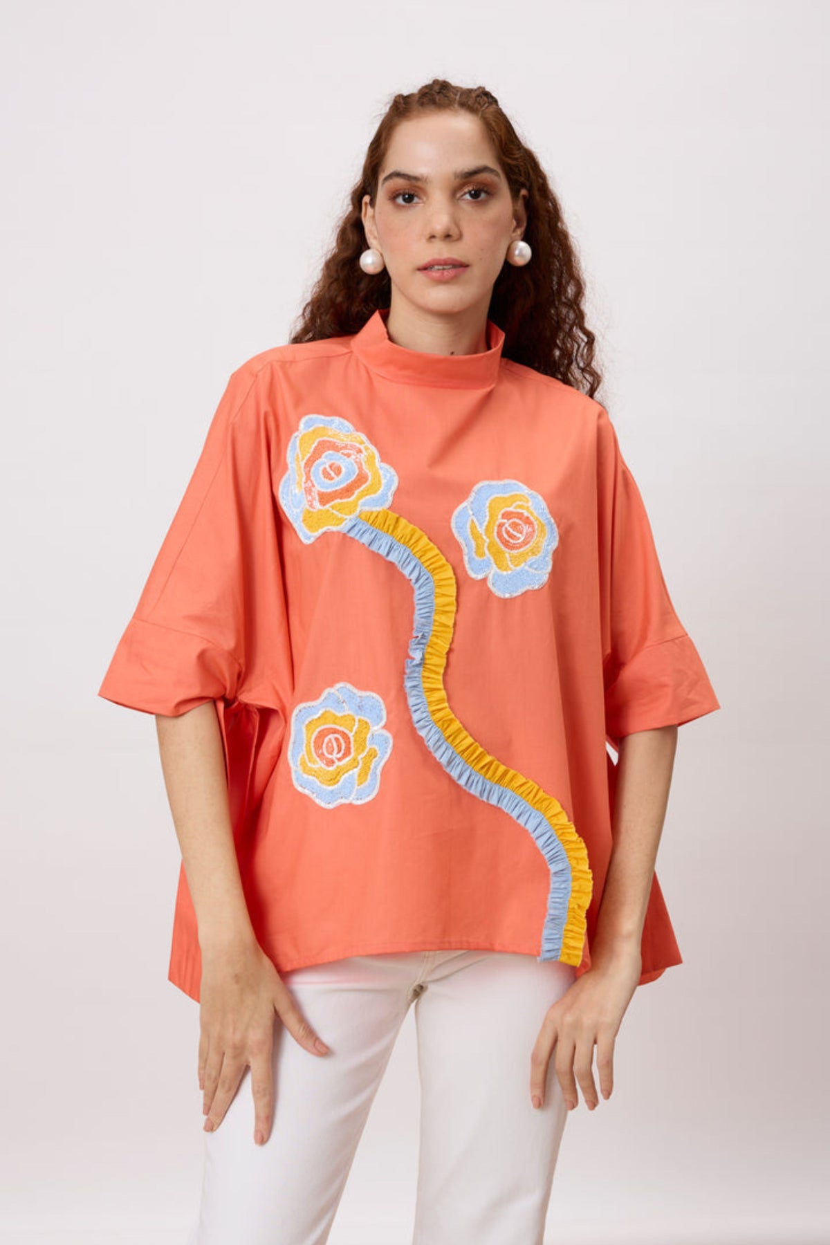 Hayden Applique Spiced Coral Top