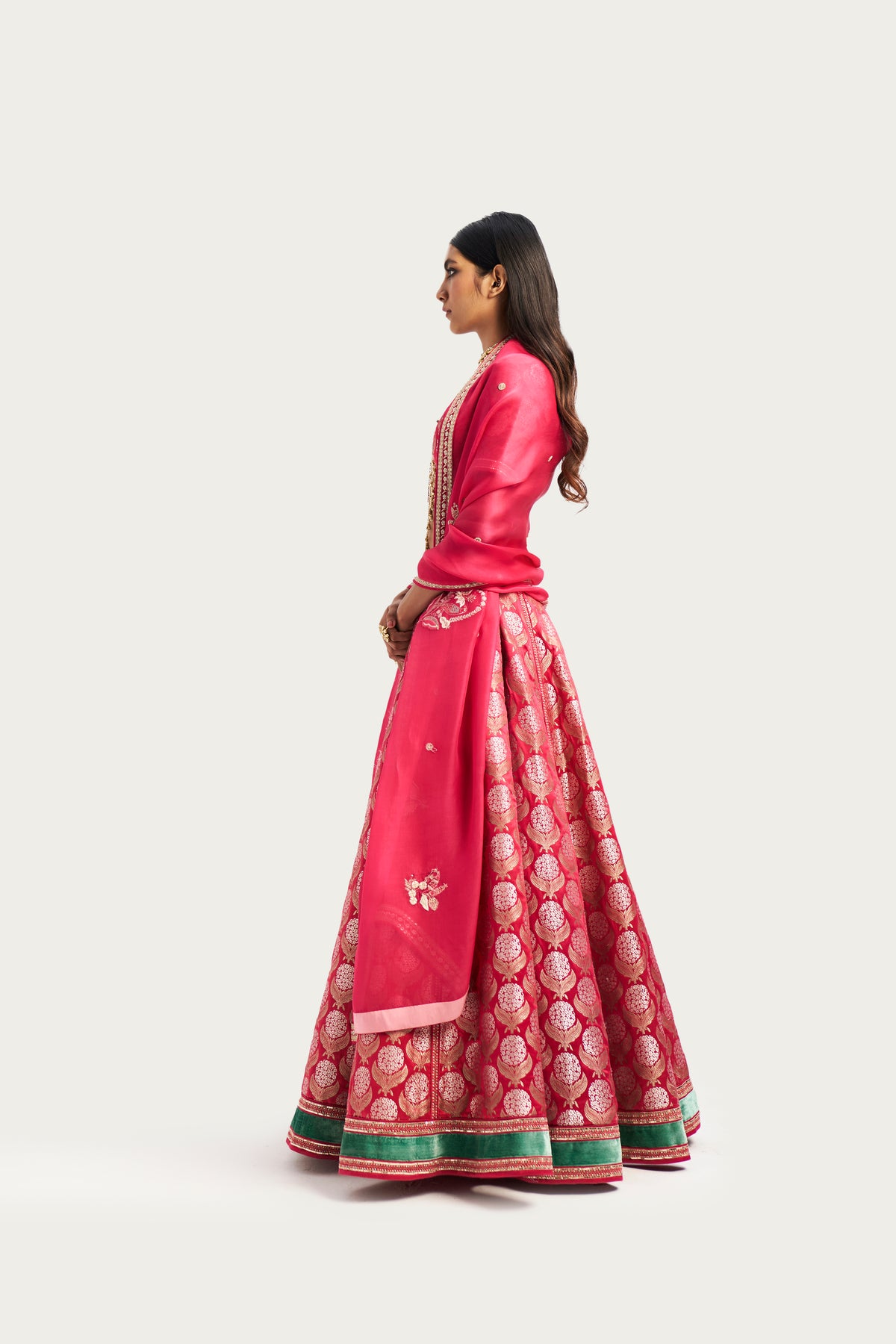 Mille fleur ruby lehenga set