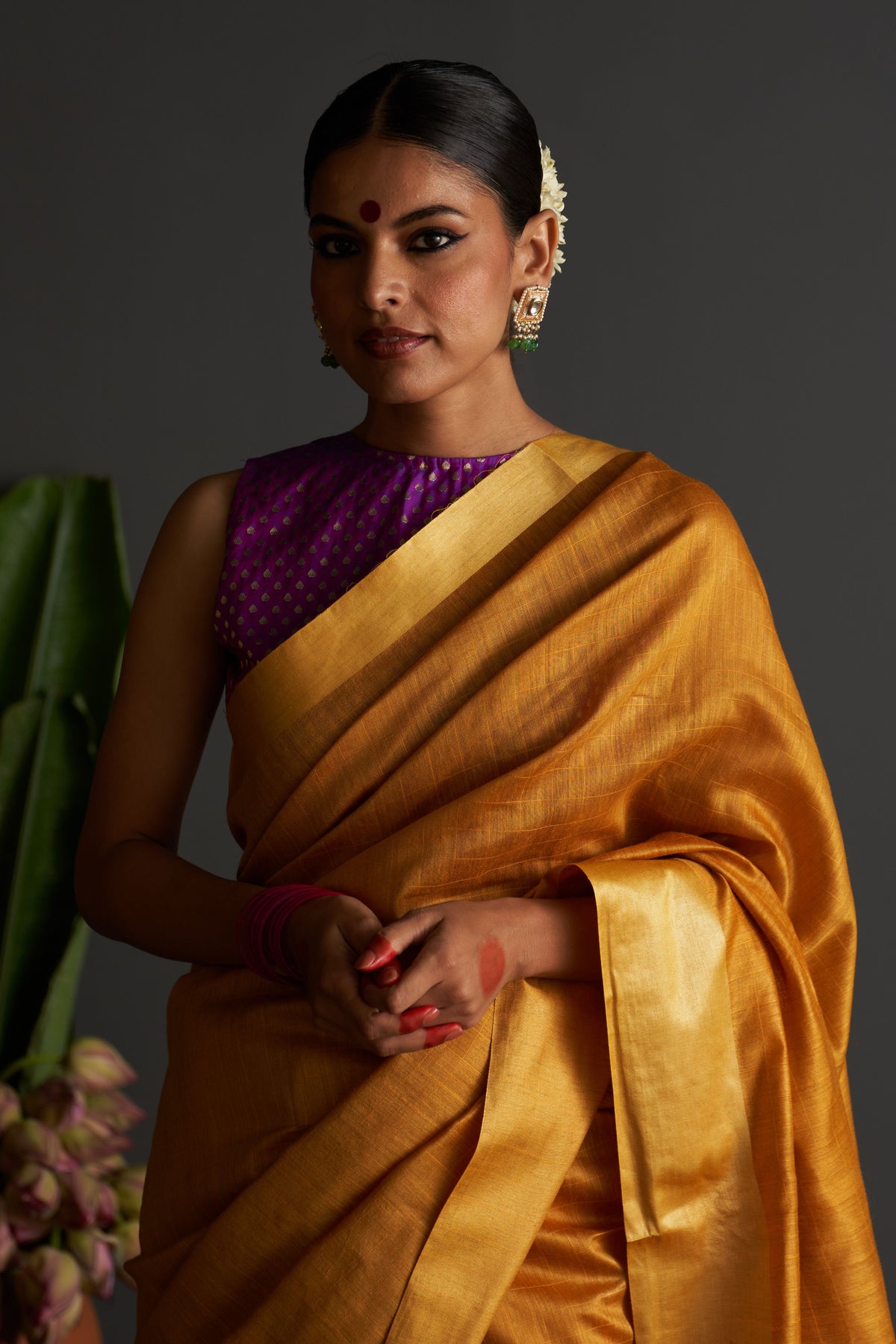 Falguni Mustard Saree