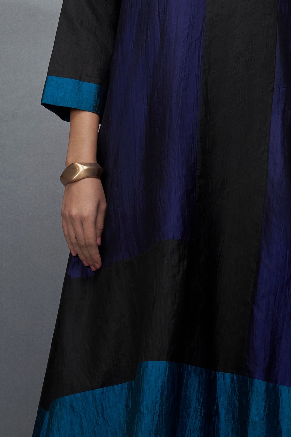 Black &amp; Blue Silk Kurta