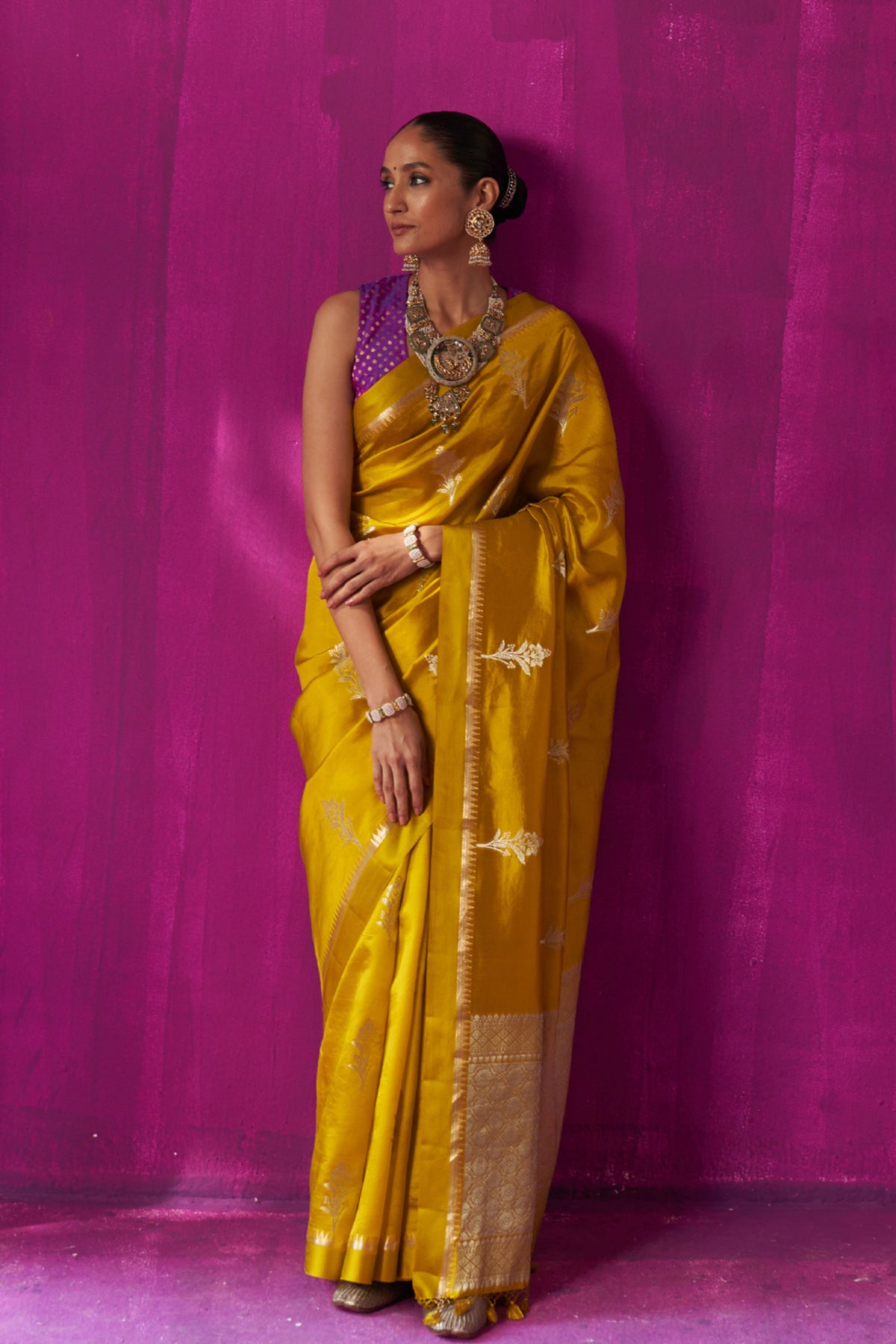 Madhavi Yellow Saree