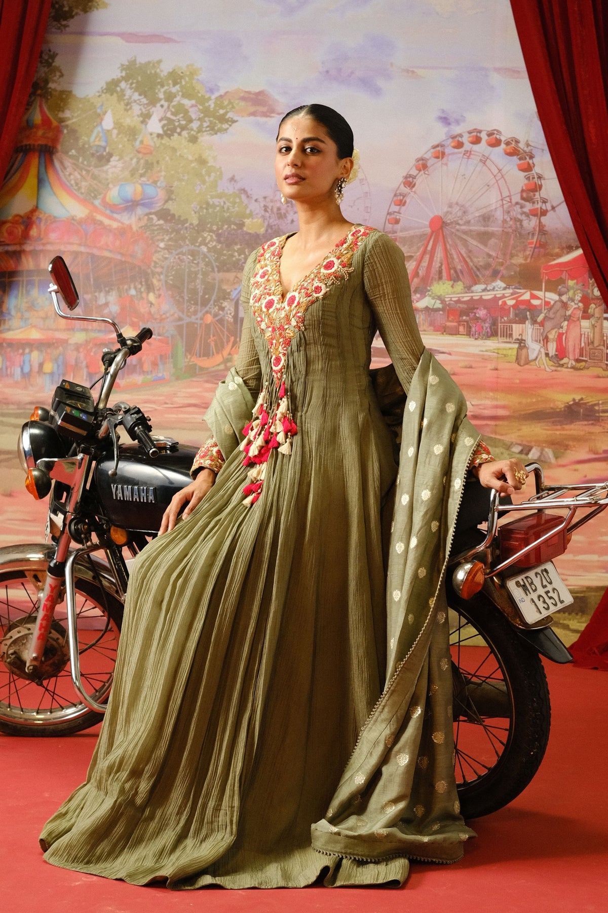 Floral Embroidered Anarkali Set