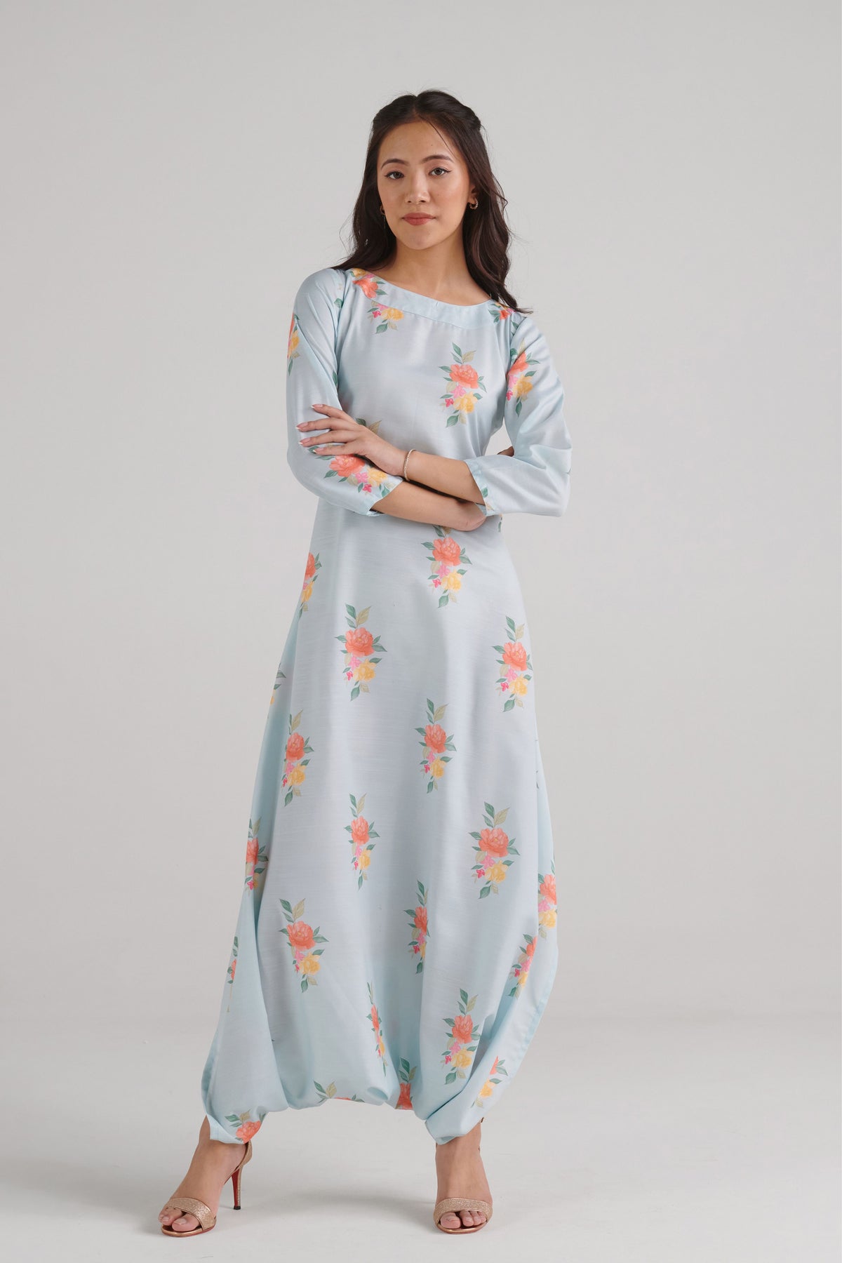 Baby Blue Dhoti Jumpsuit