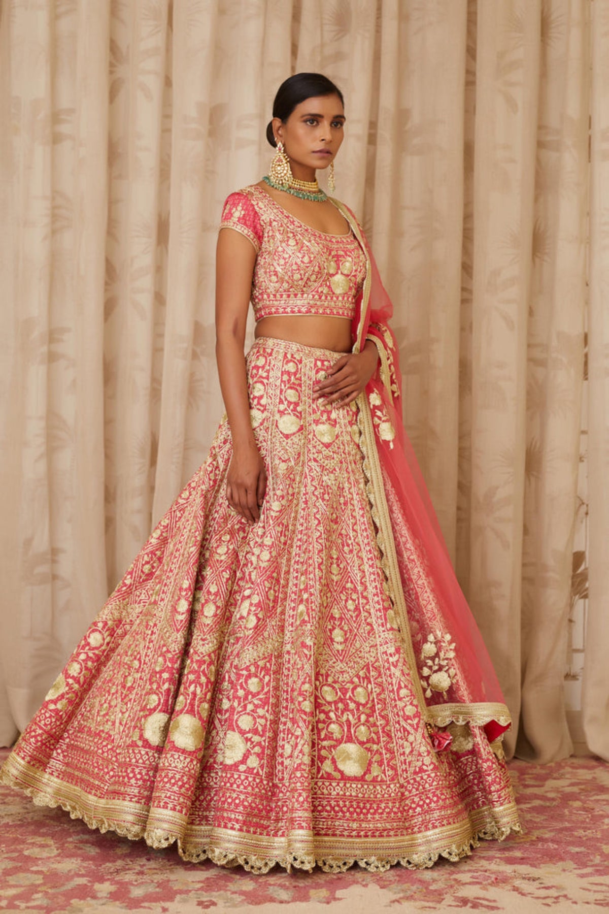 Coral lehenga set