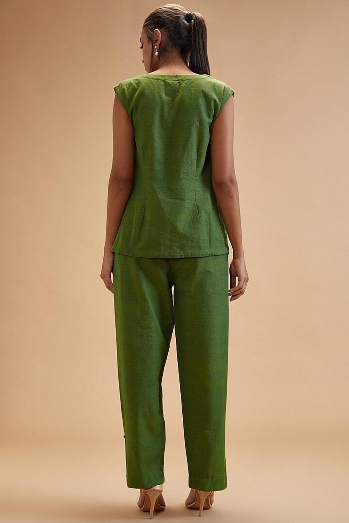 Basil Green  Asyymetrical Shirt