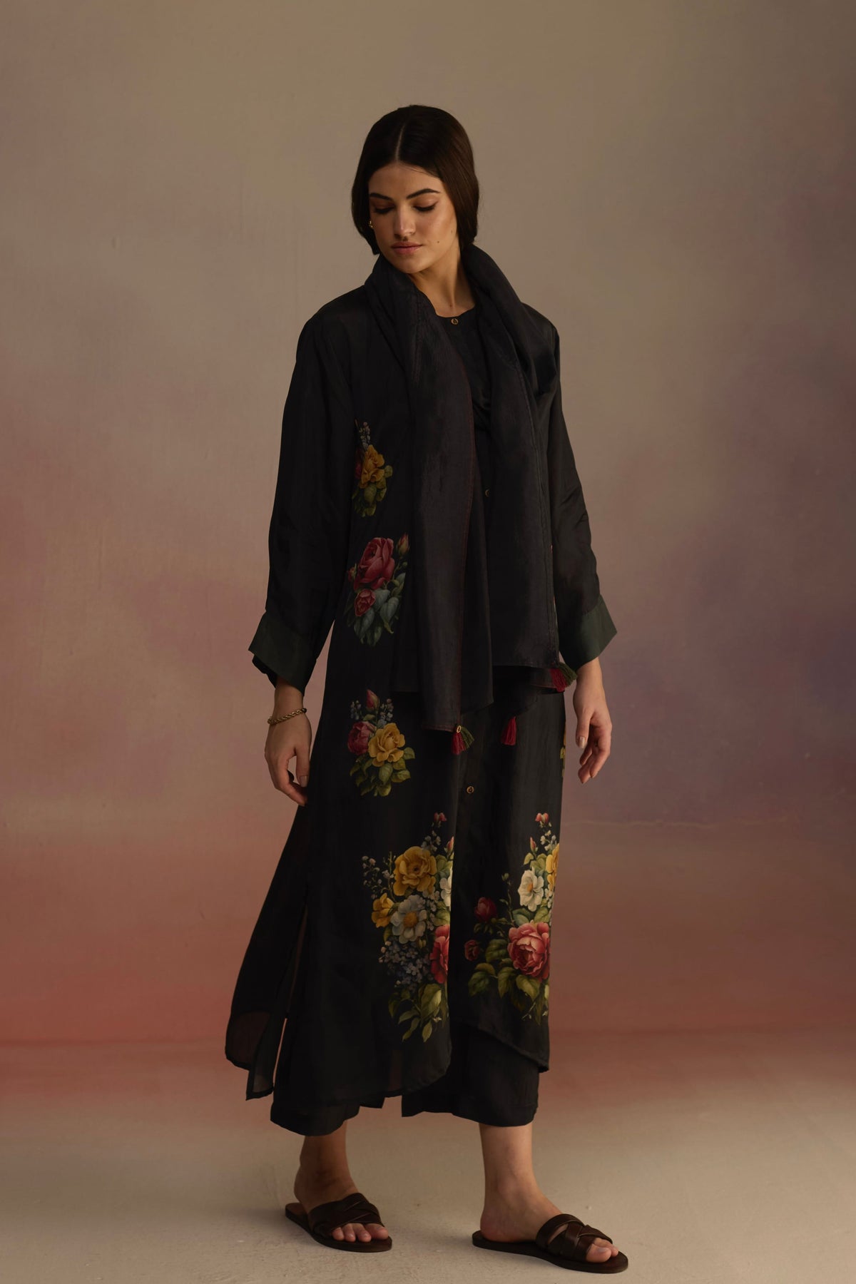 Gladioly Black Kurta