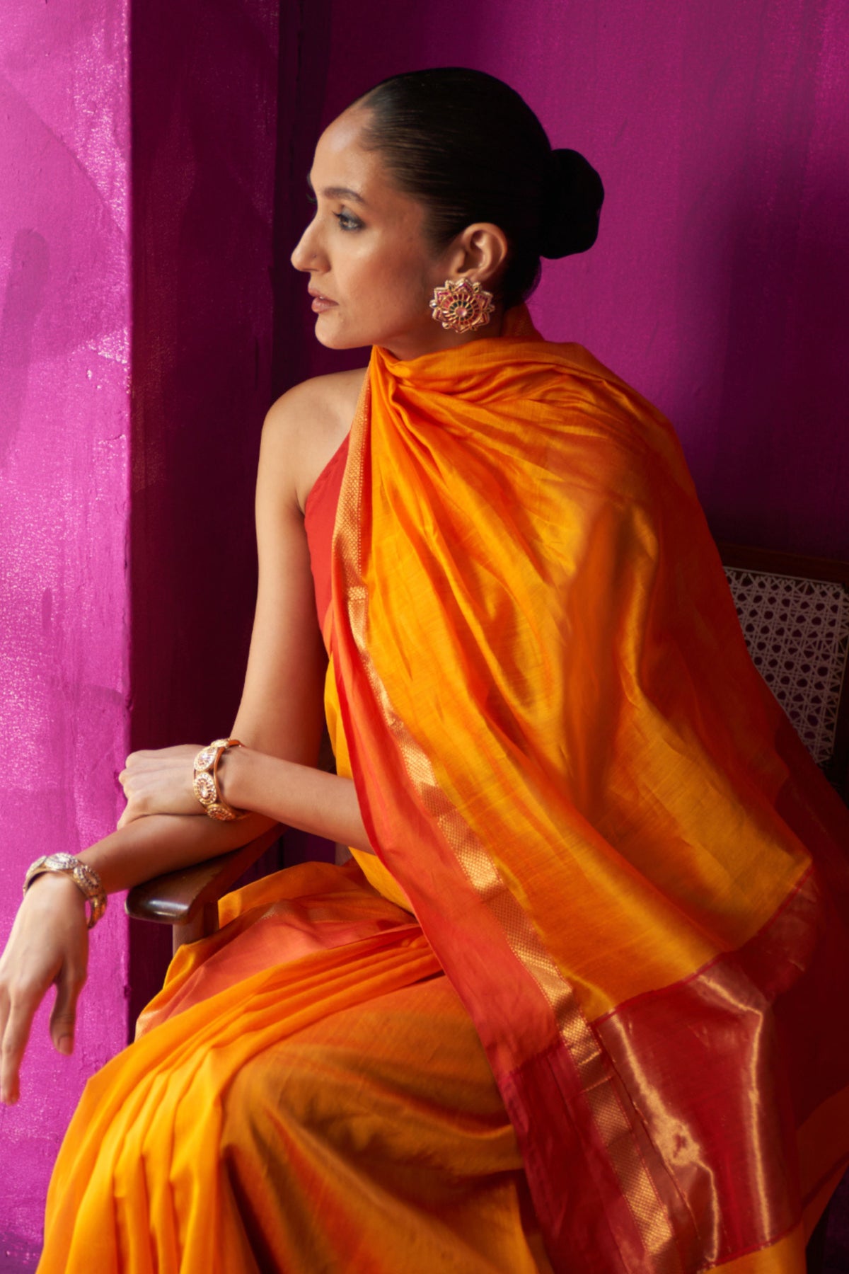 Uma Orange Saree