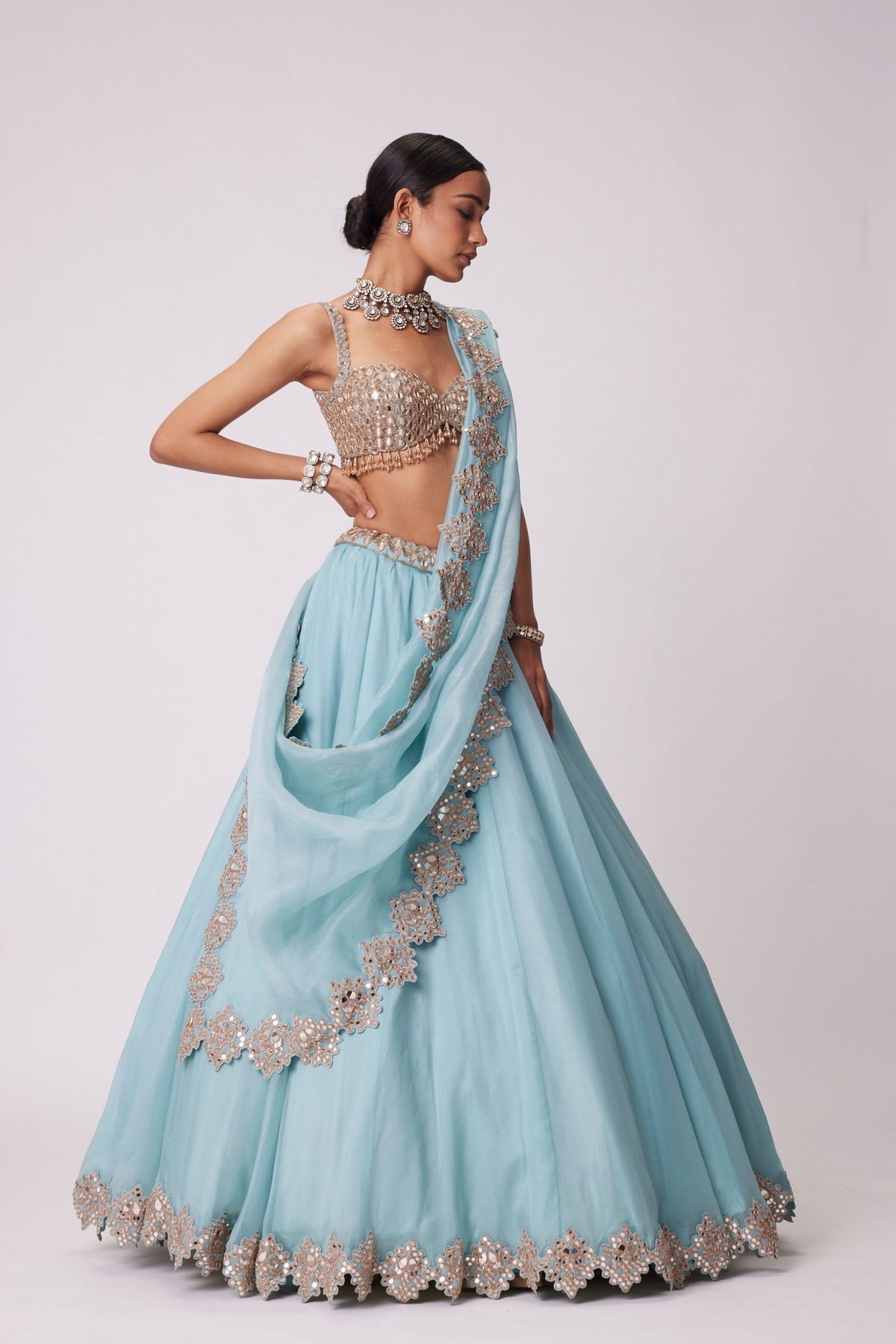 Powder Blue Lehenga Set