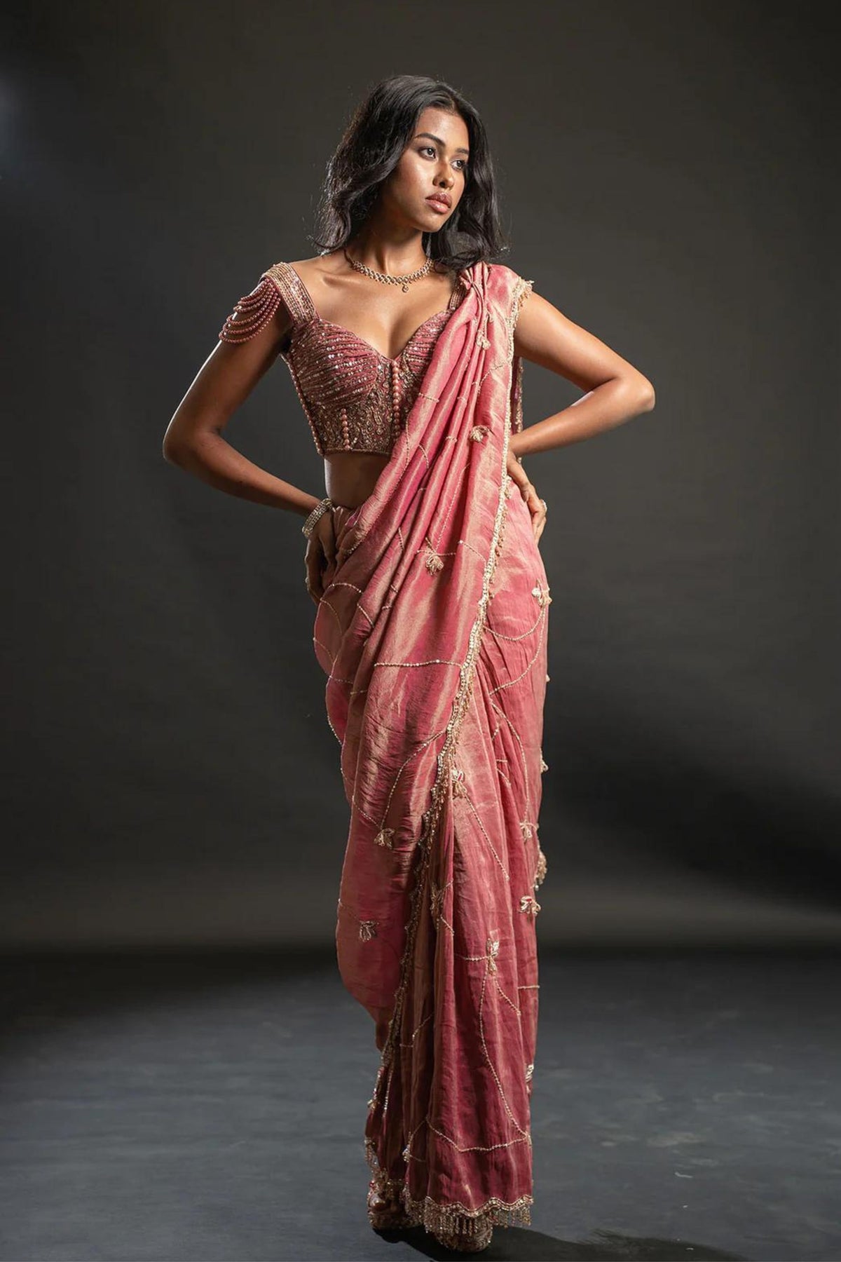 Dusty Pink Saree