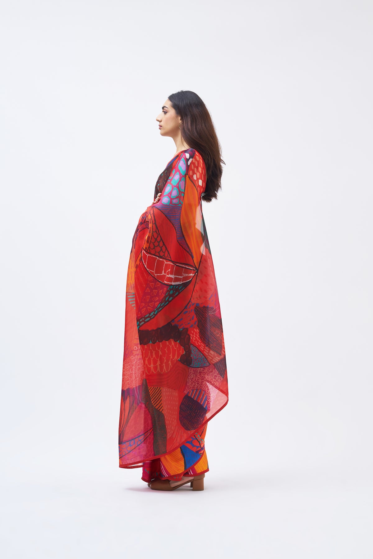 Torres Strait Burnt Umber Saree