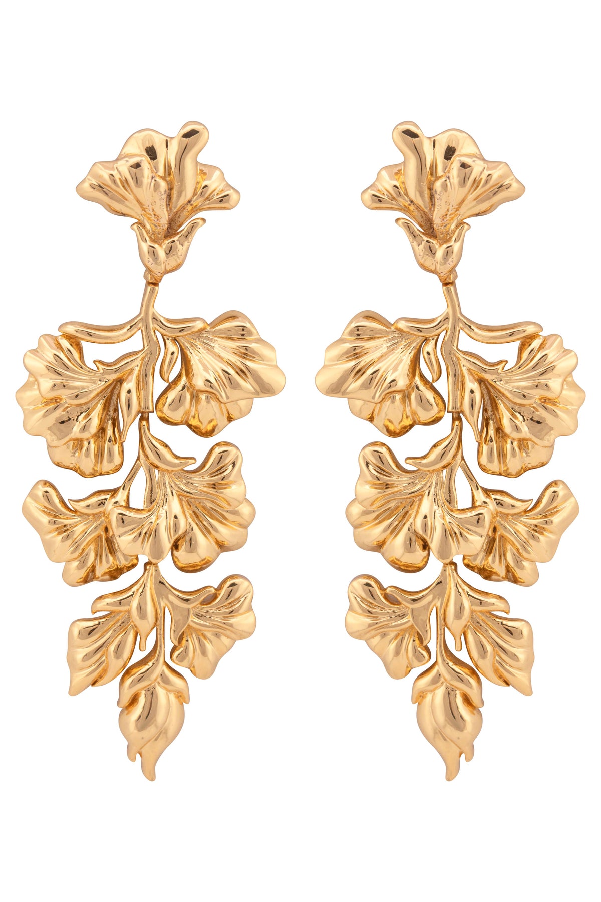 Yellow gold flos earrings