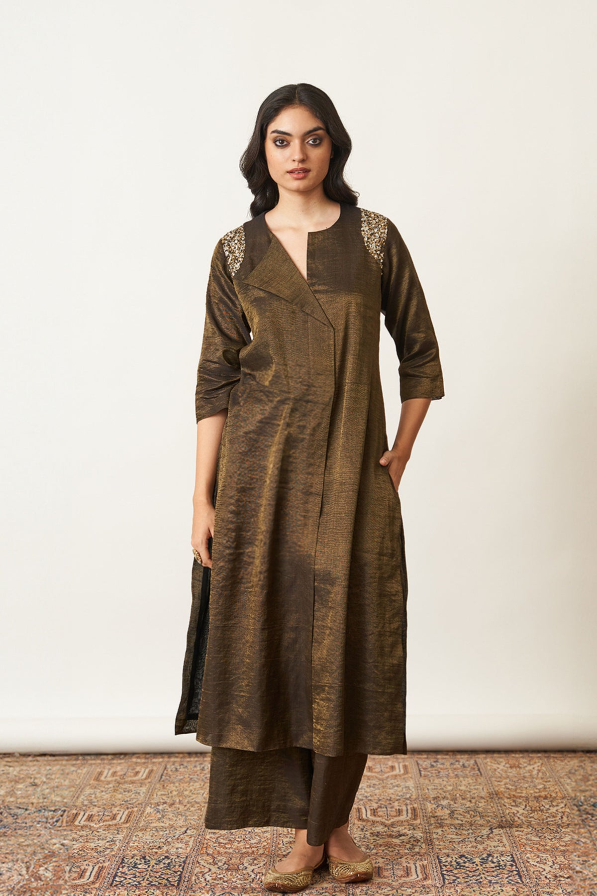 Black and Gold Kurta