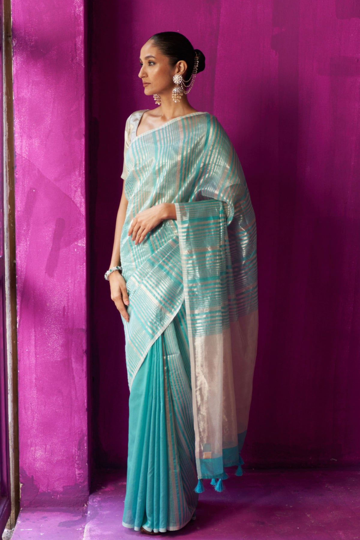 Shabana Turquoise Saree