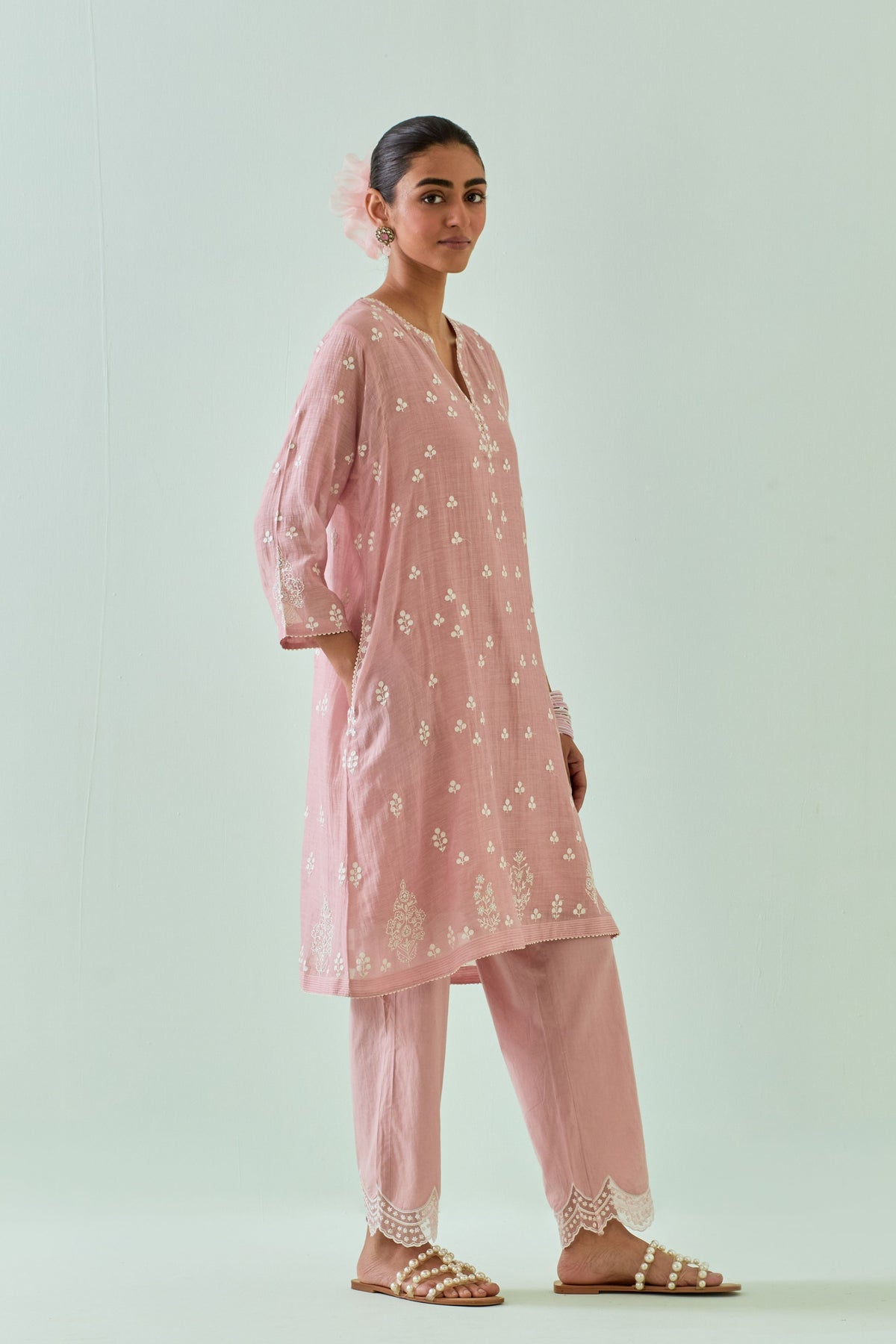 Pink Kalidar Kurta Set