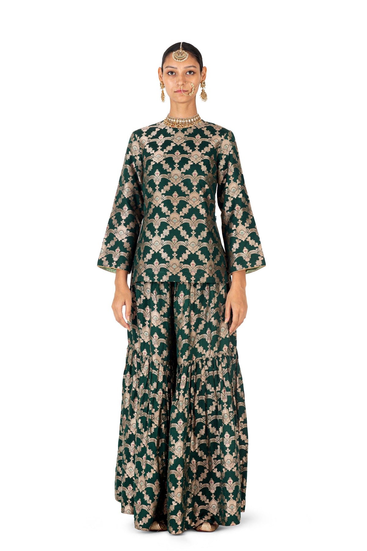 Corla Brocade Kurta with Garara