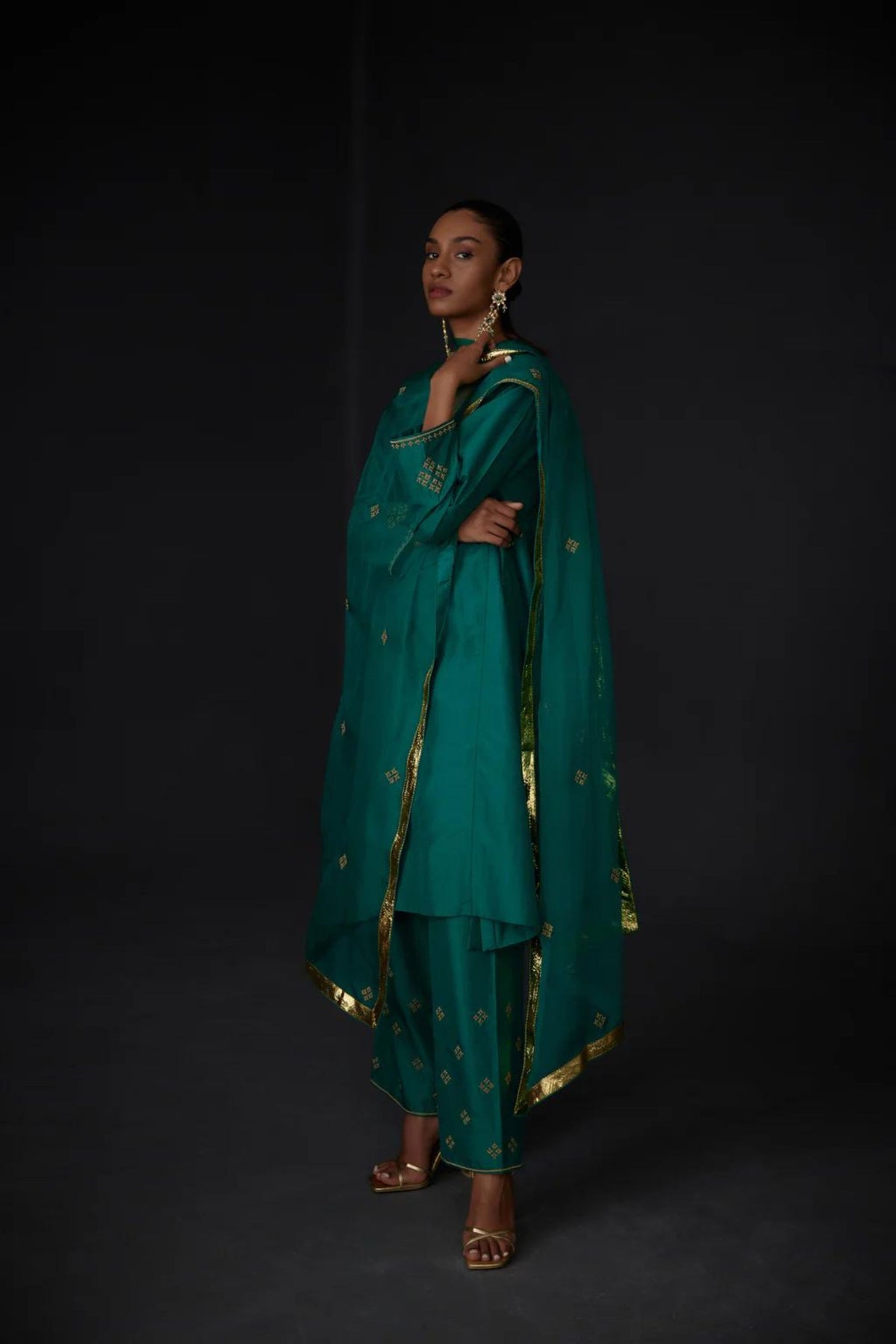 Evergreen Embroidered Dupatta