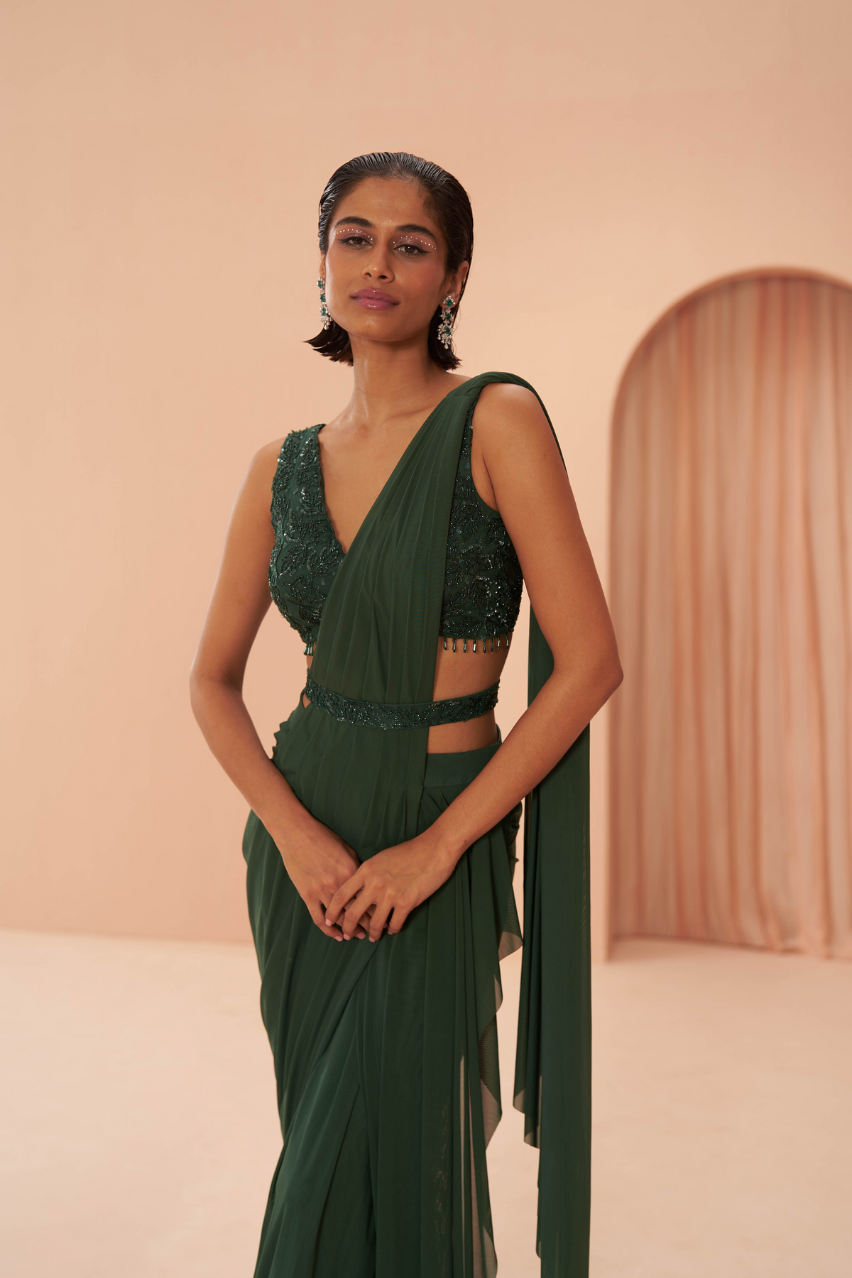 Indian Green Saree Set