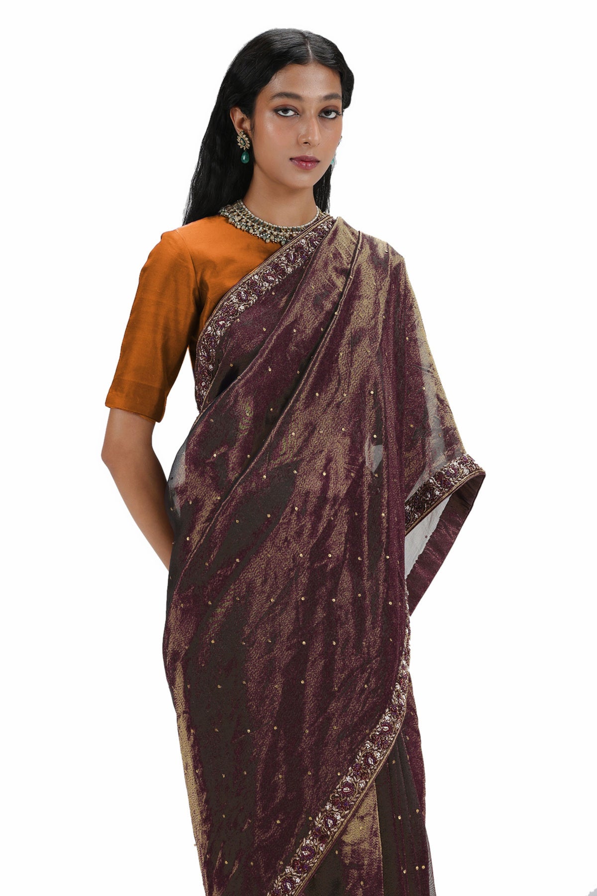 Visva Deep Purple Saree Set