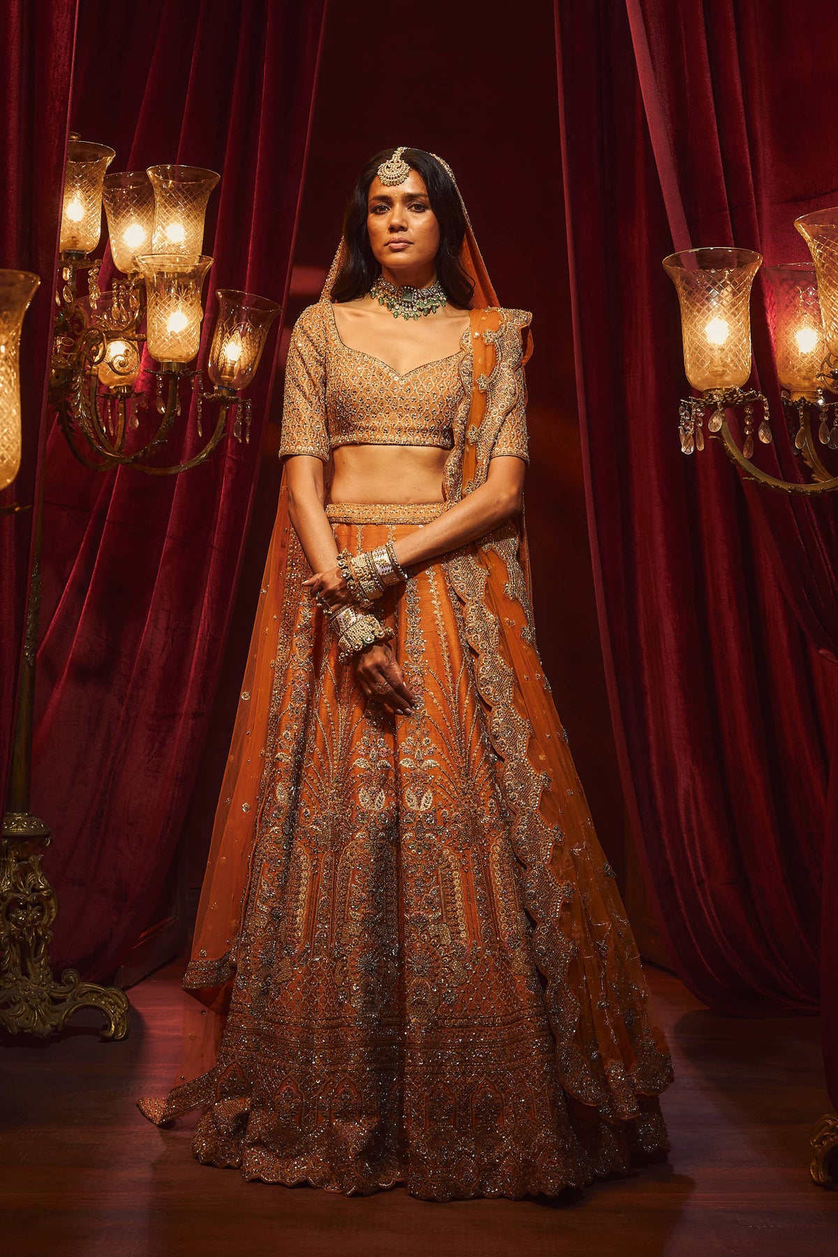 Vivah Rust Lehenga Set