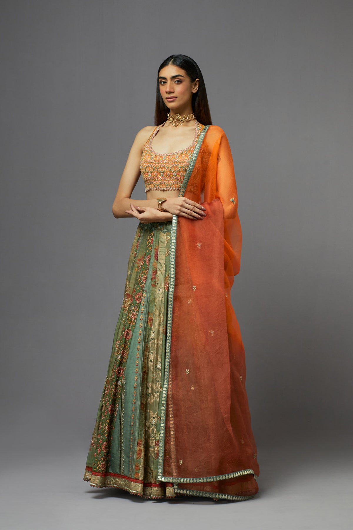 Green Lehenga Set