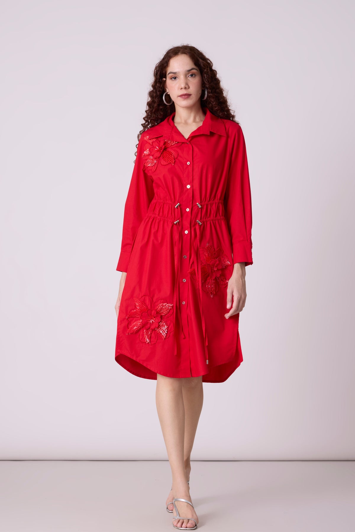 Miles Applique Paprika Red Dress