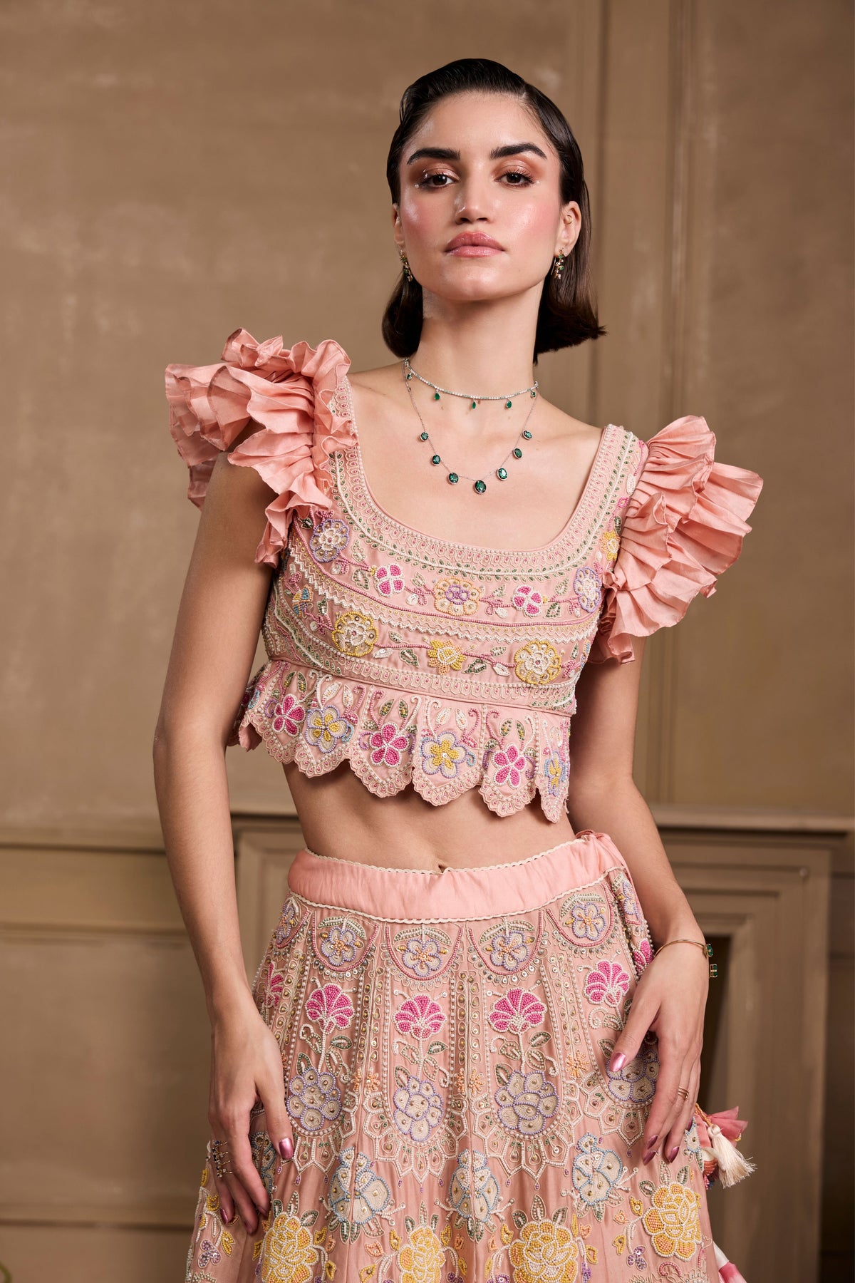 Soft Pink Embroidered Lehenga