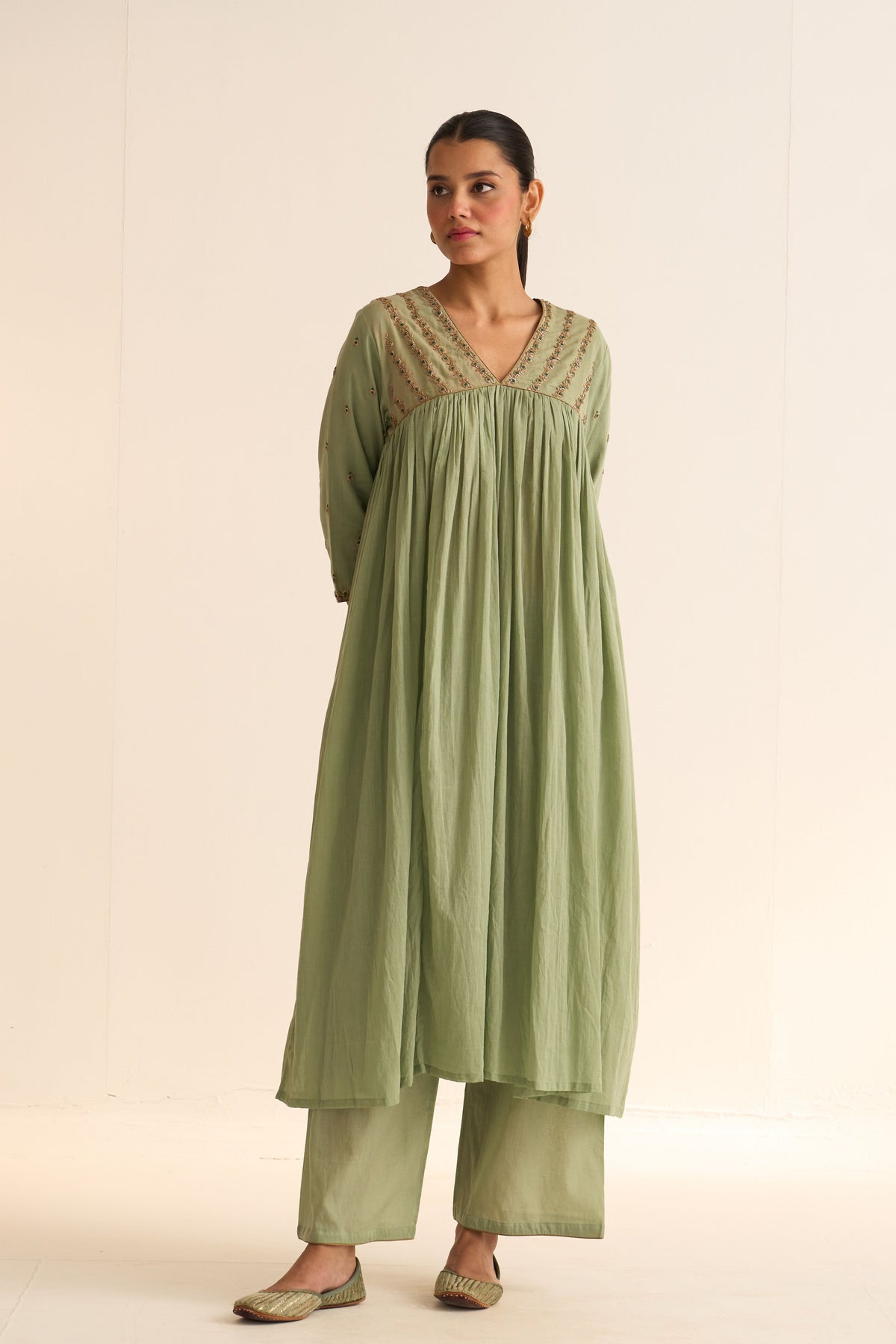 Chinar Sage Green Kurta