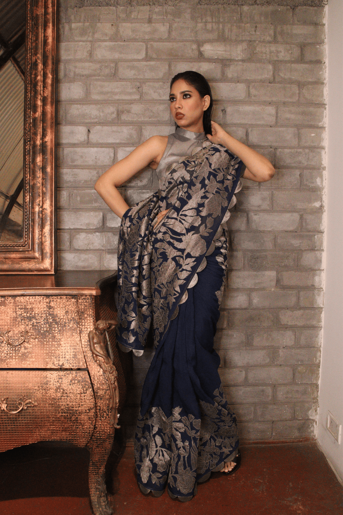 Fossil Applique Saree