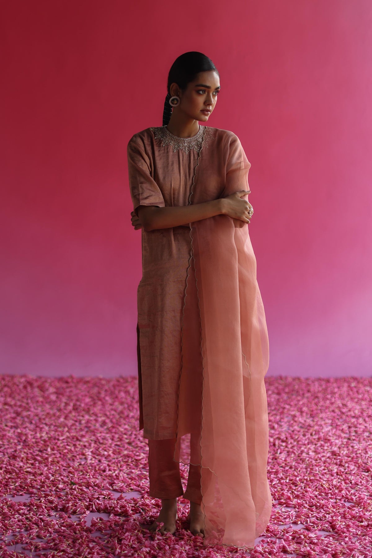 Manjari Rose Gold Kurta