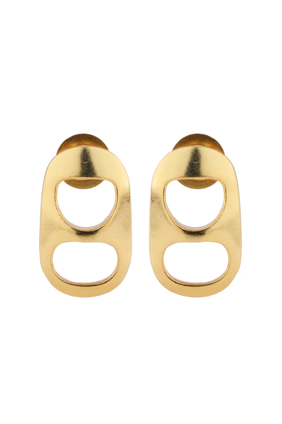 Golden Petite Can Studs Earring